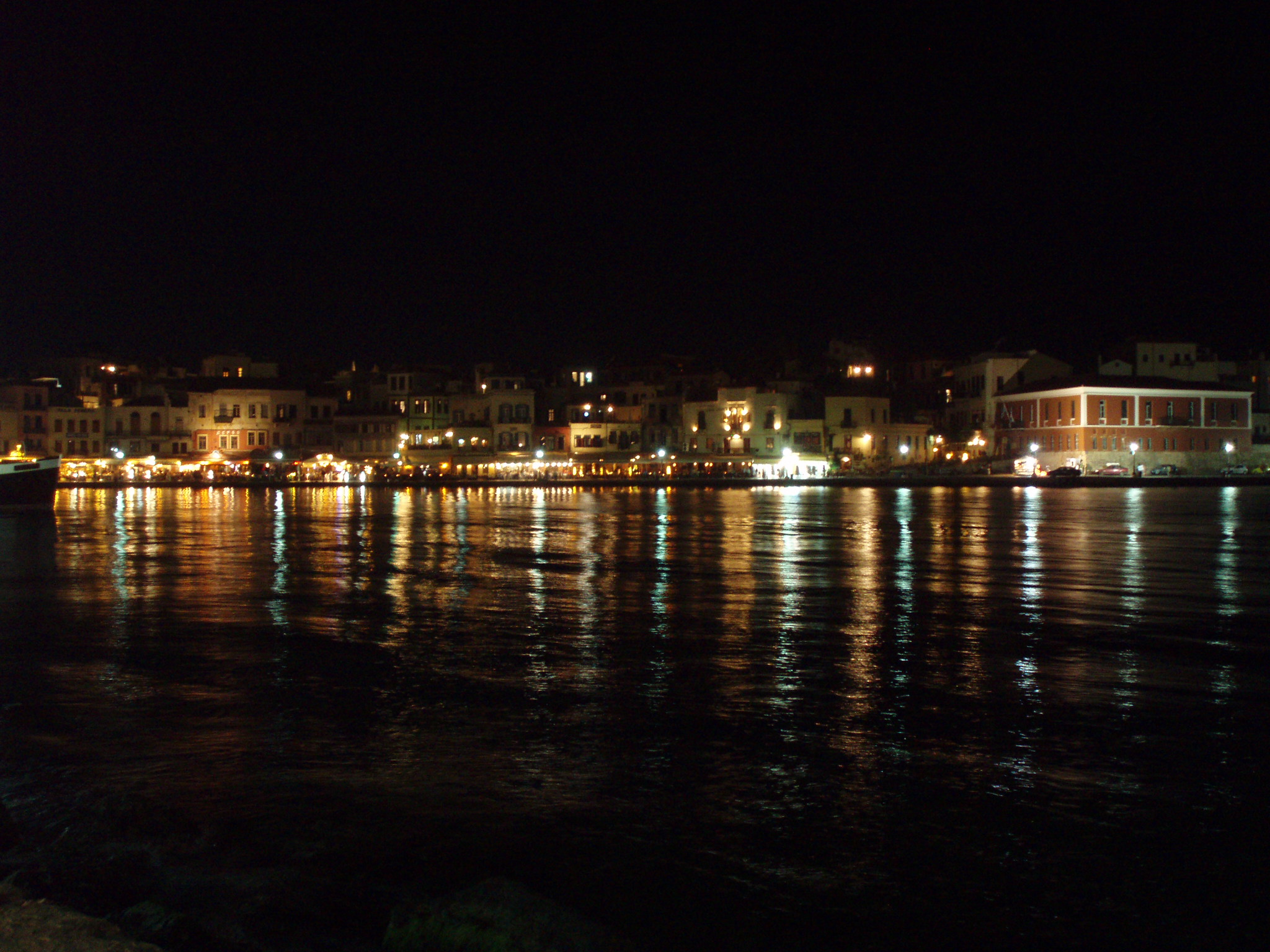 Crete, Greece, Chania Harbour at night