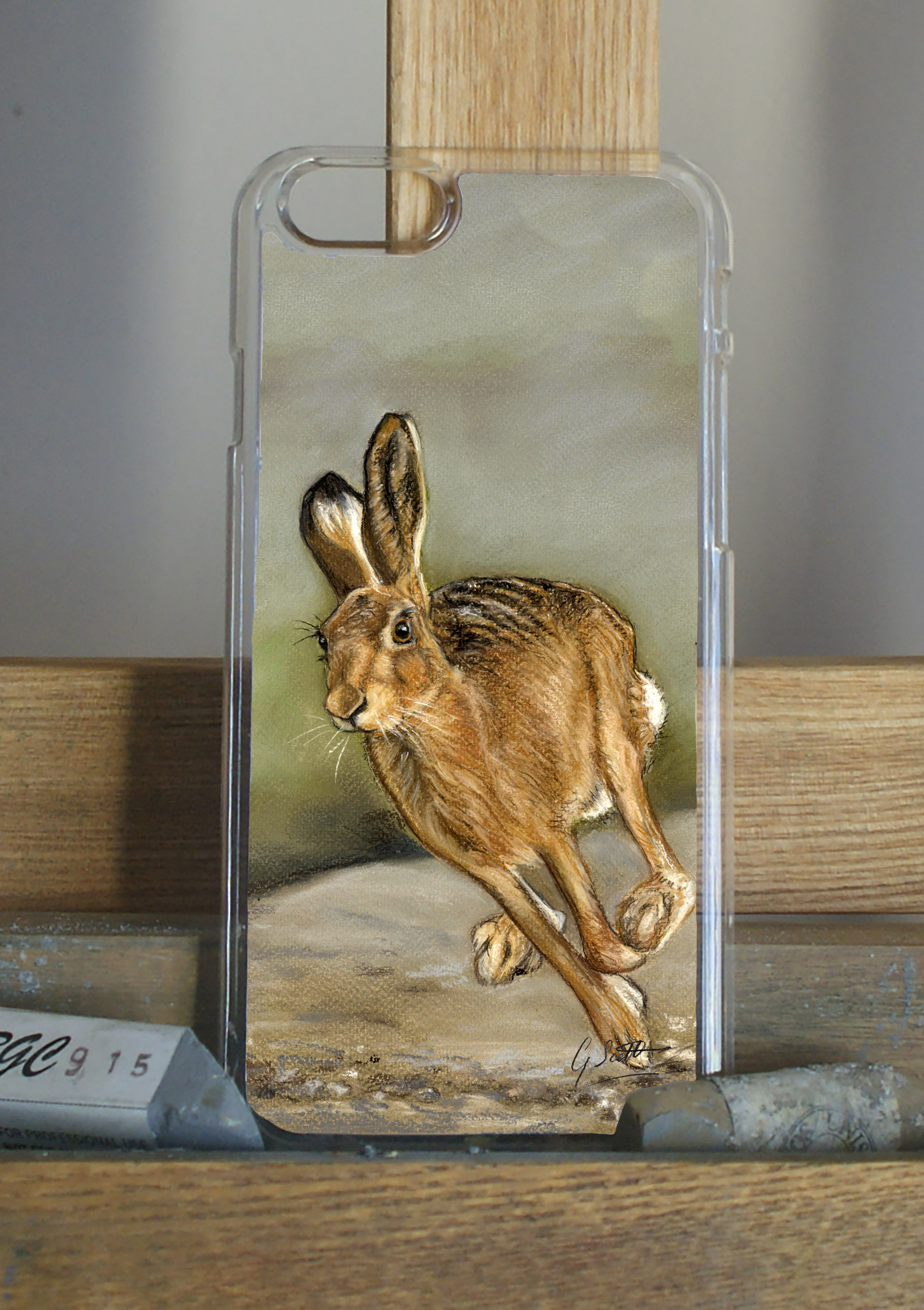 Hare Running Phone Case – Grace Scott Pastel Paintings
