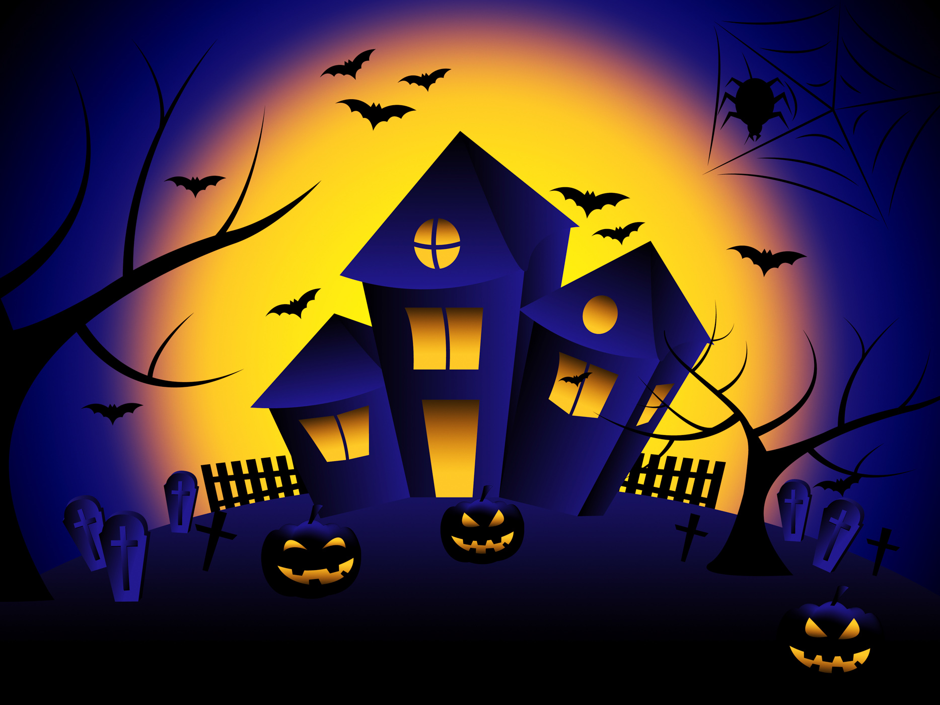Haunted house means trick or treat and autumn photo