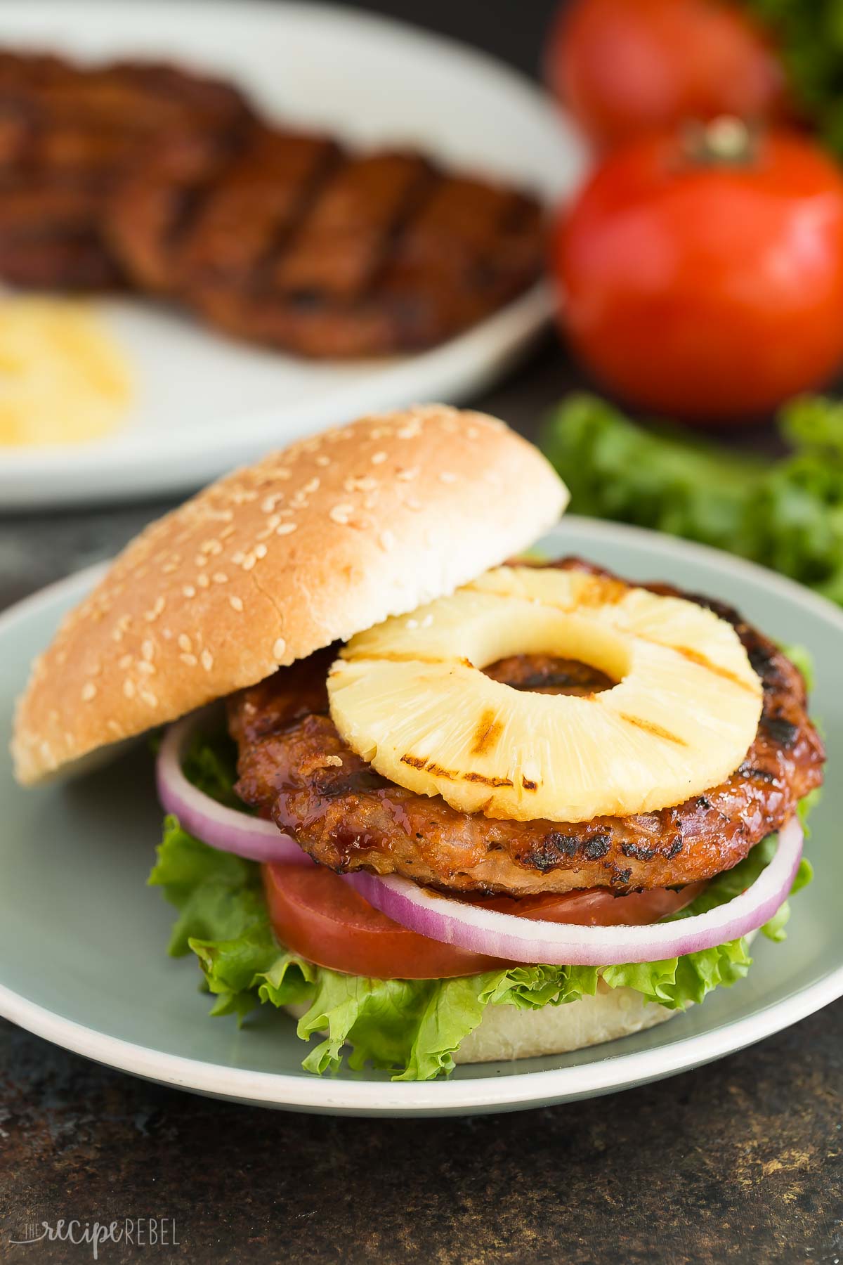 Hawaiian Chicken Burgers with Grilled Pineapple + VIDEO