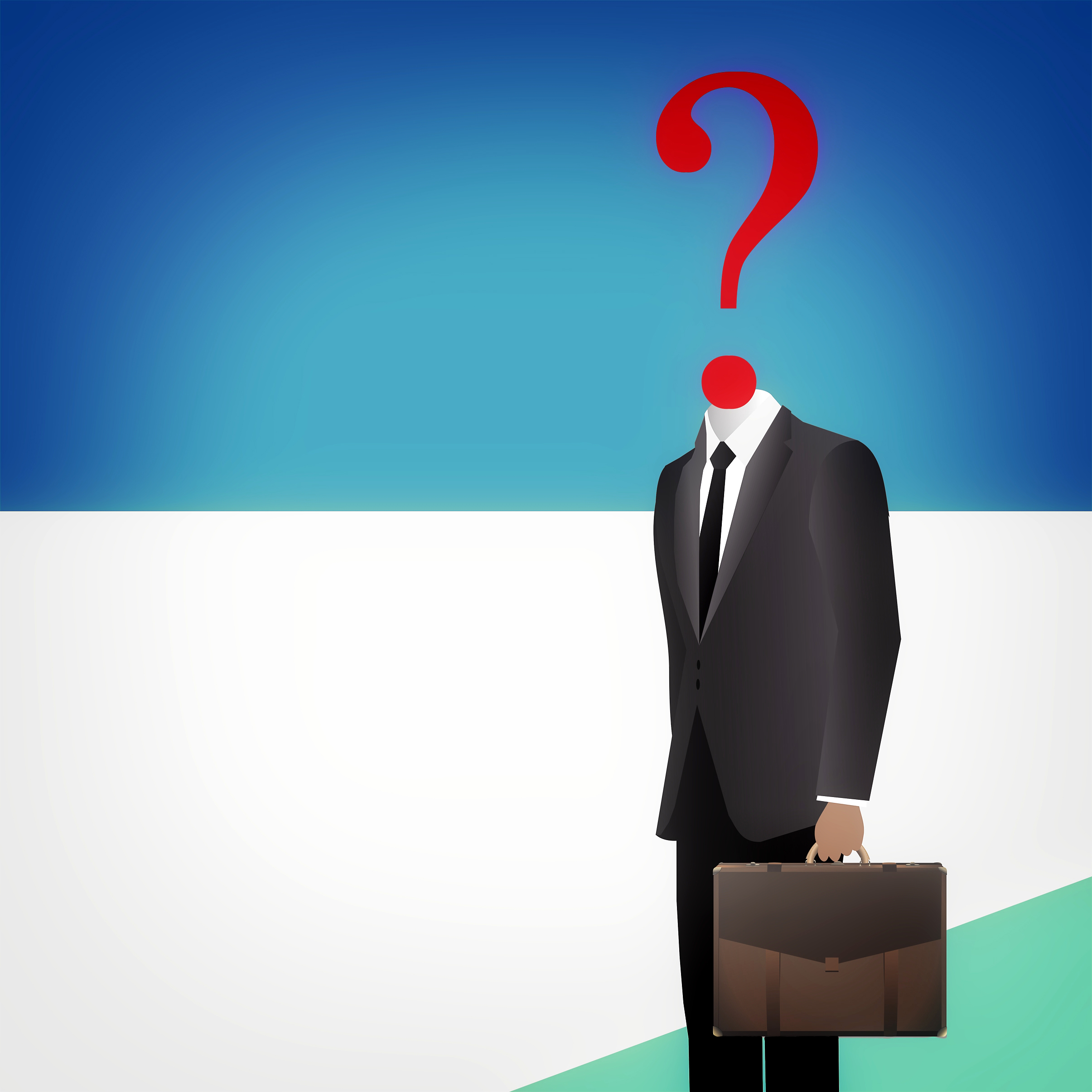 Headless businessman with question mark, Answer, Puzzled, Resume, Resources, HQ Photo