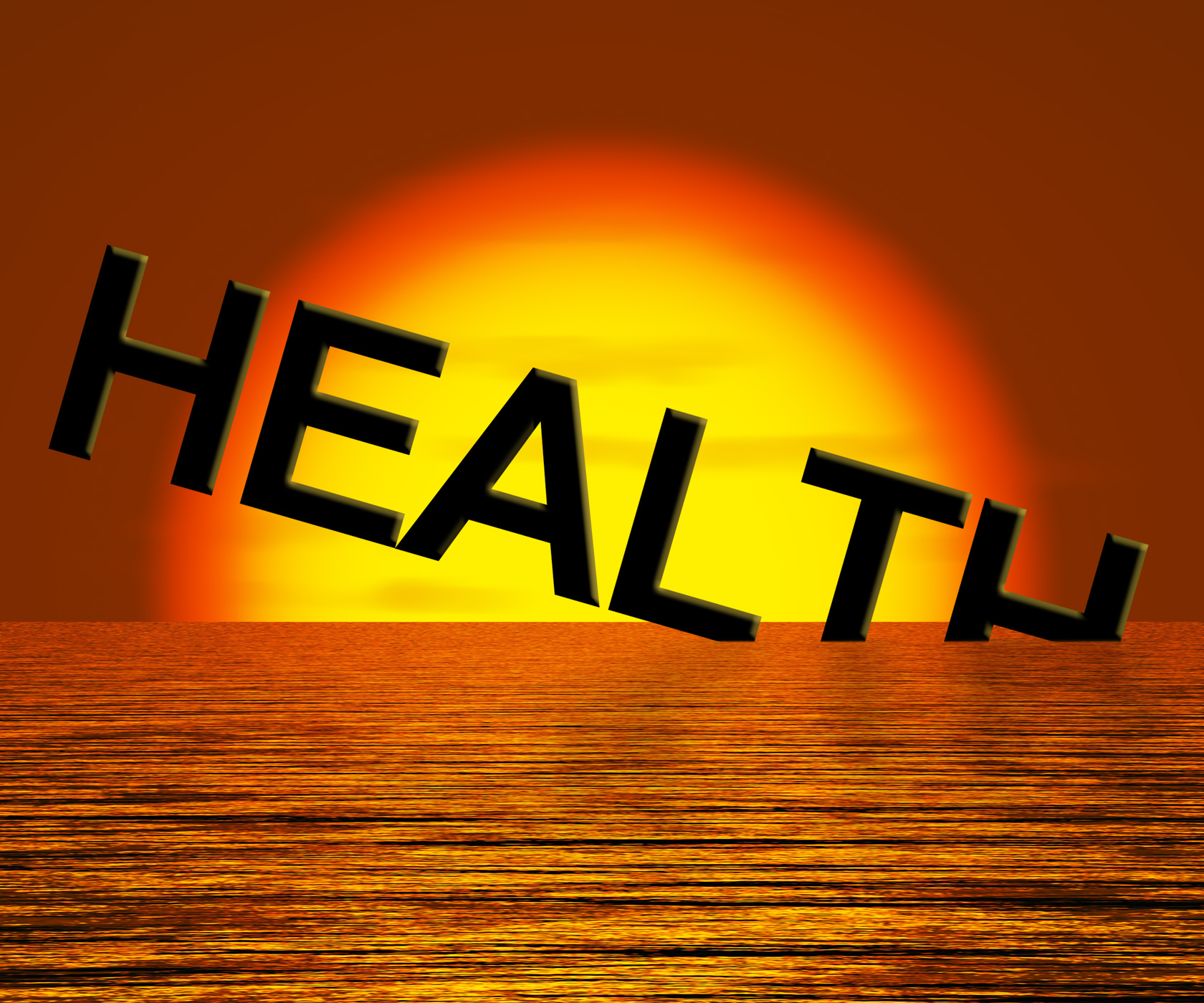 Health Word Sinking Showing Unhealthy Or Sick Condition, Ailment, Illness, Warning, Unhealthy, HQ Photo