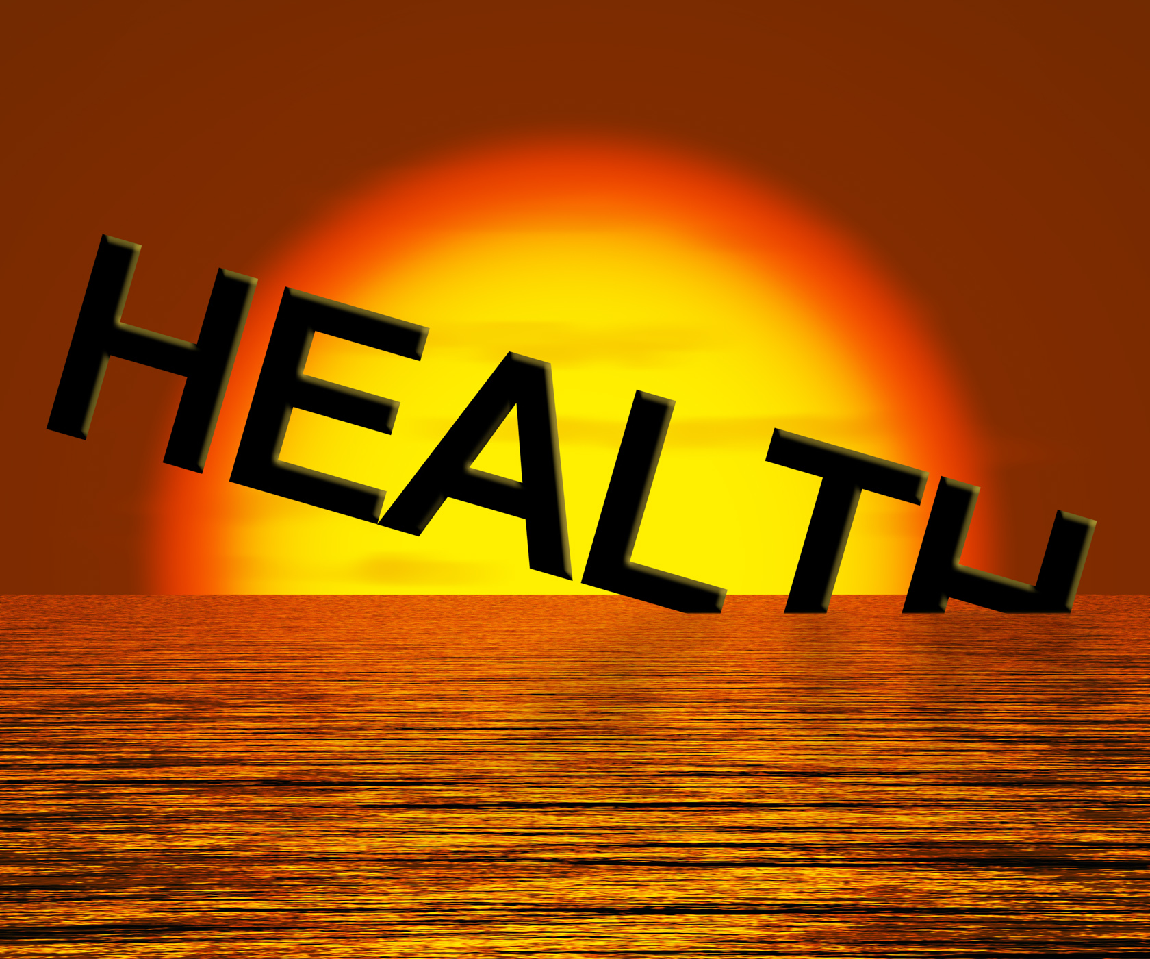 Free Photo Health Word Sinking Showing Unhealthy Or Sick Condition 