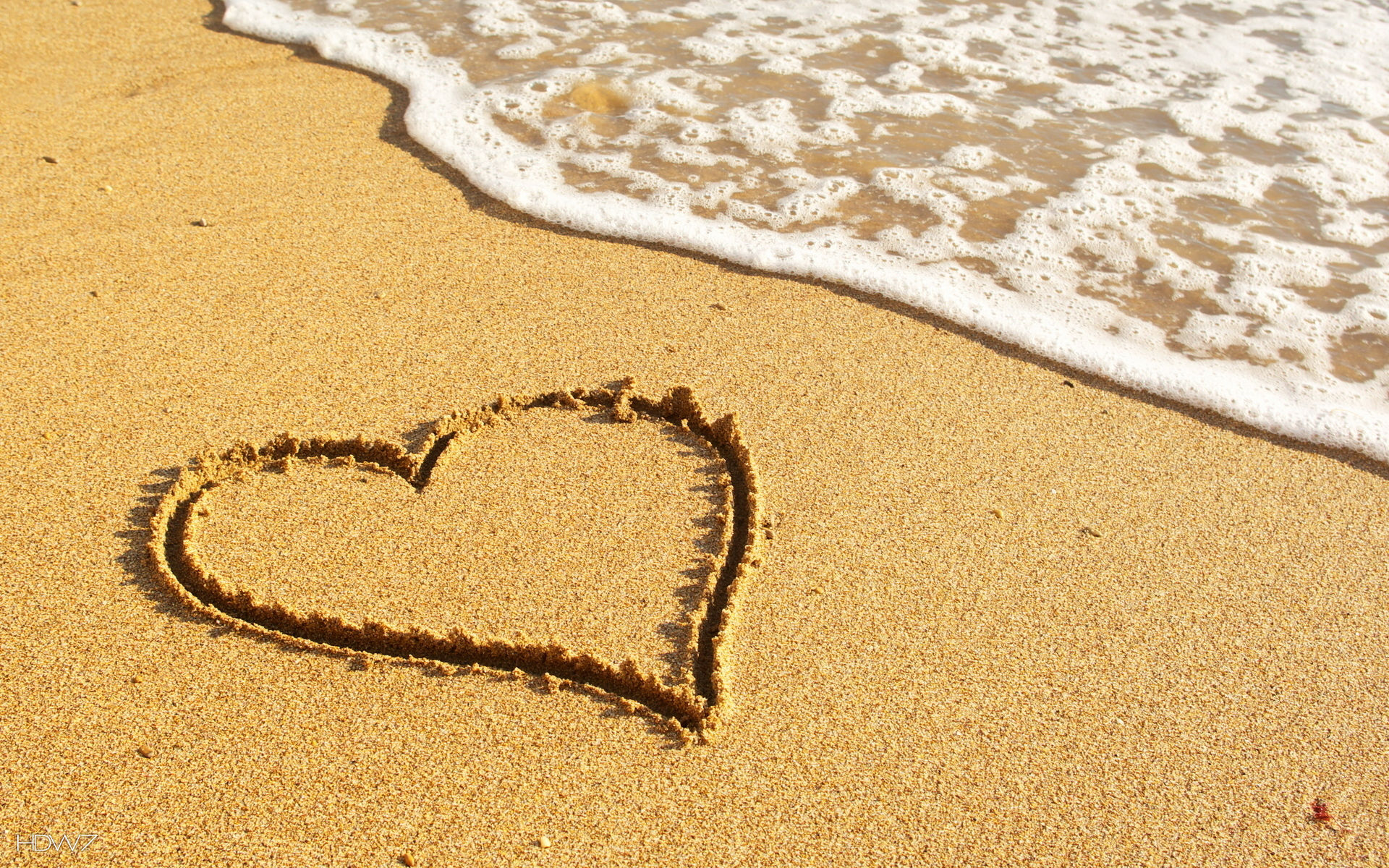 heart drawn in the sand on the beach | HD wallpaper gallery #18