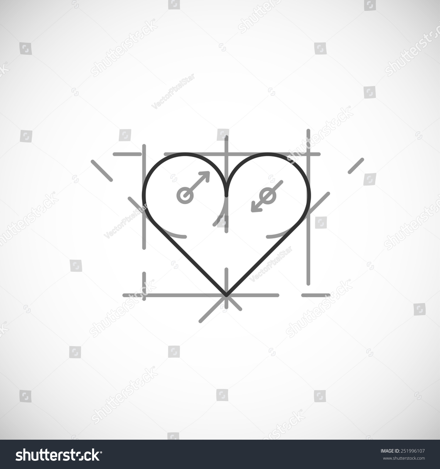 Drawing Heart Figure Stock Vector 251996107 - Shutterstock