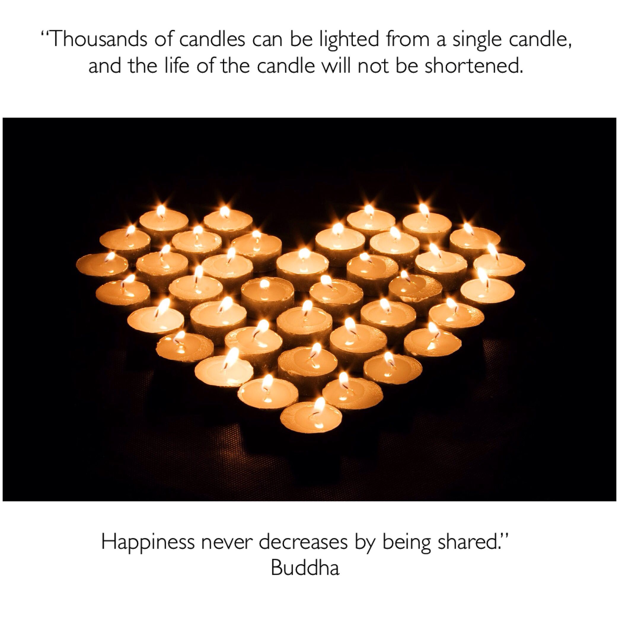 Thousands of candles can be lighted from a single candle, and the ...