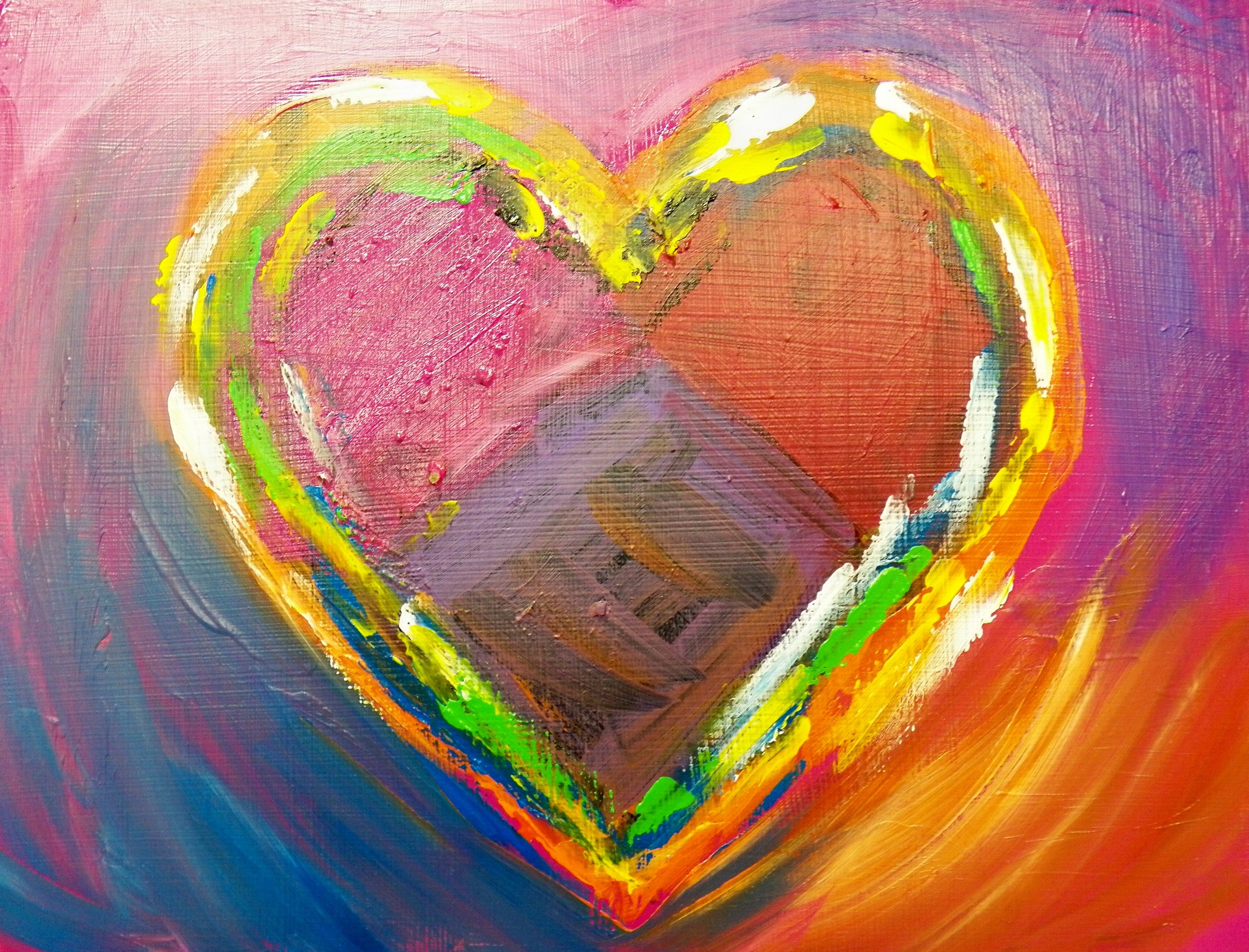 Abstract Painted Heart Artwork Is Created And By Myself Save To A ...