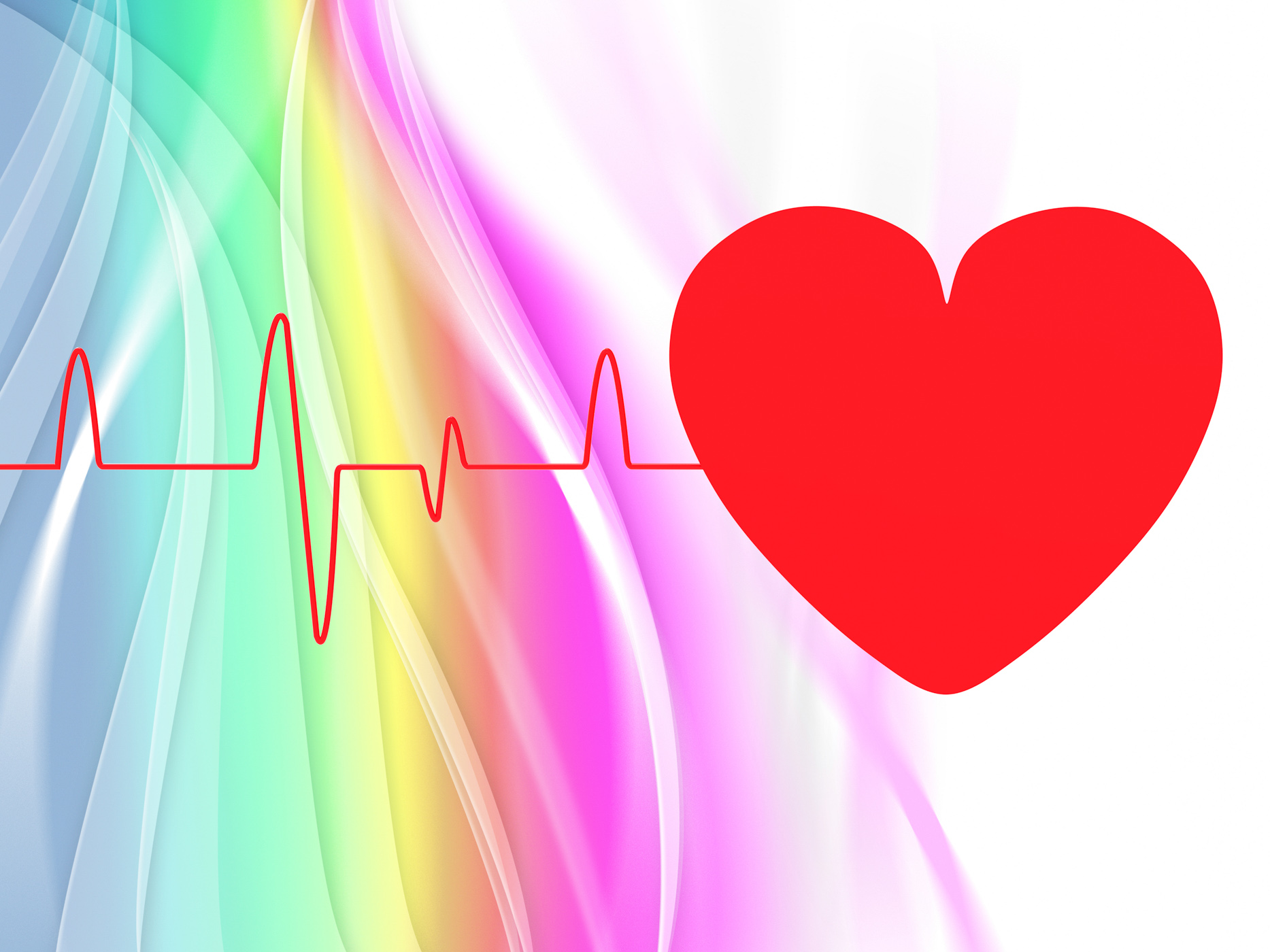 Heart pulse means empty space and cardiogram photo