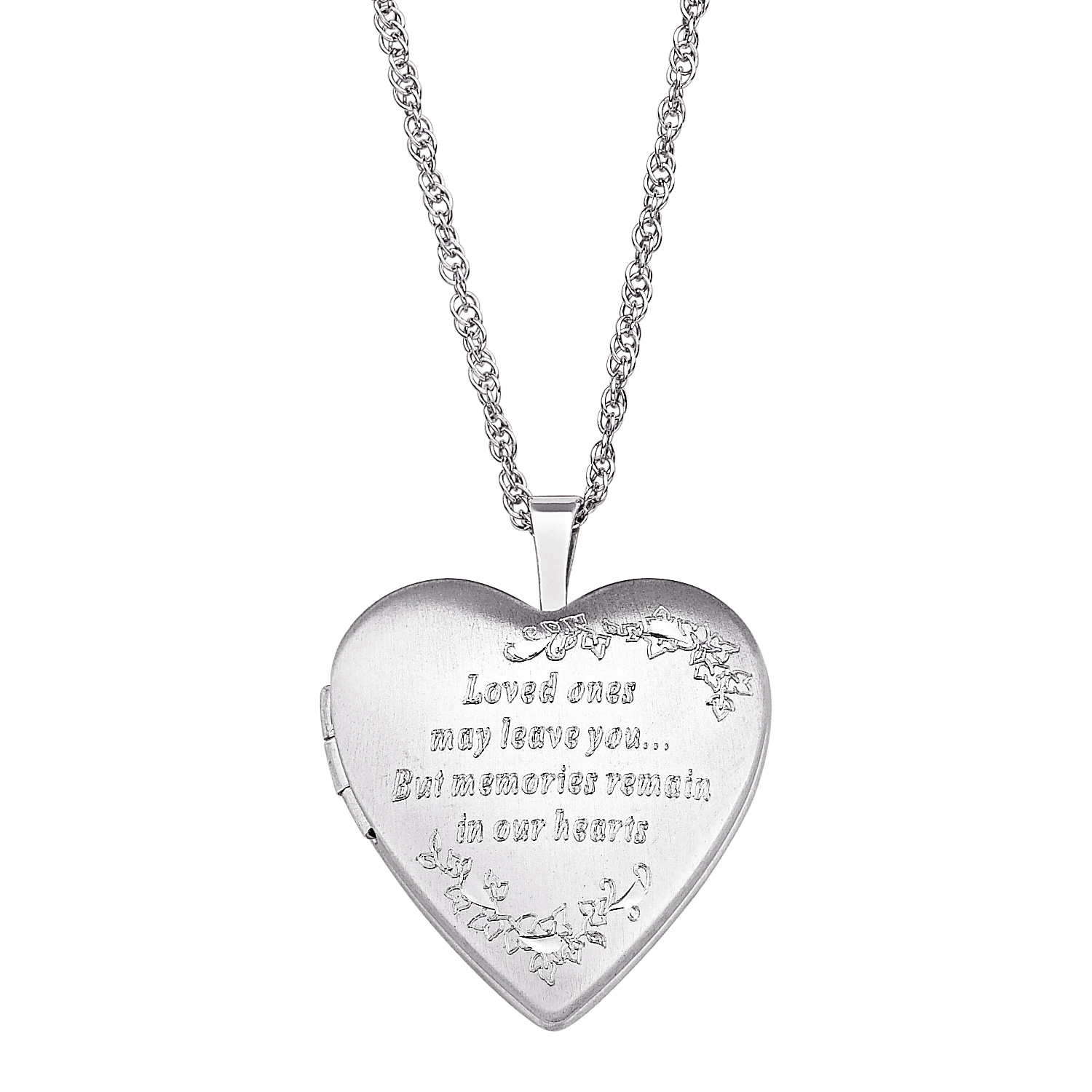 Memorial Heart-Shaped Locket in Sterling Silver (2 Lines) | Lockets ...