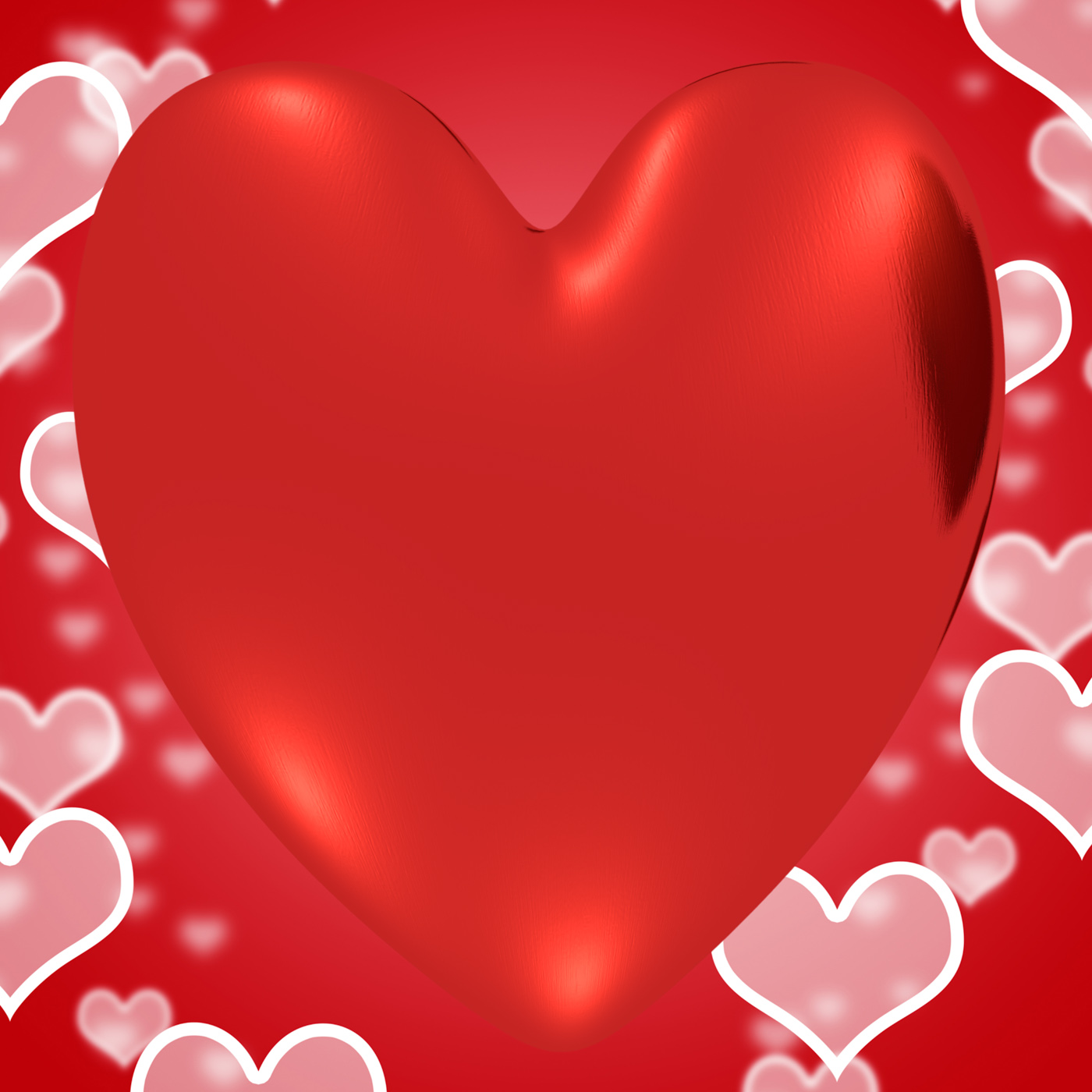 Free photo: Heart With Red Hearts Background Showing Loving And Romance ...