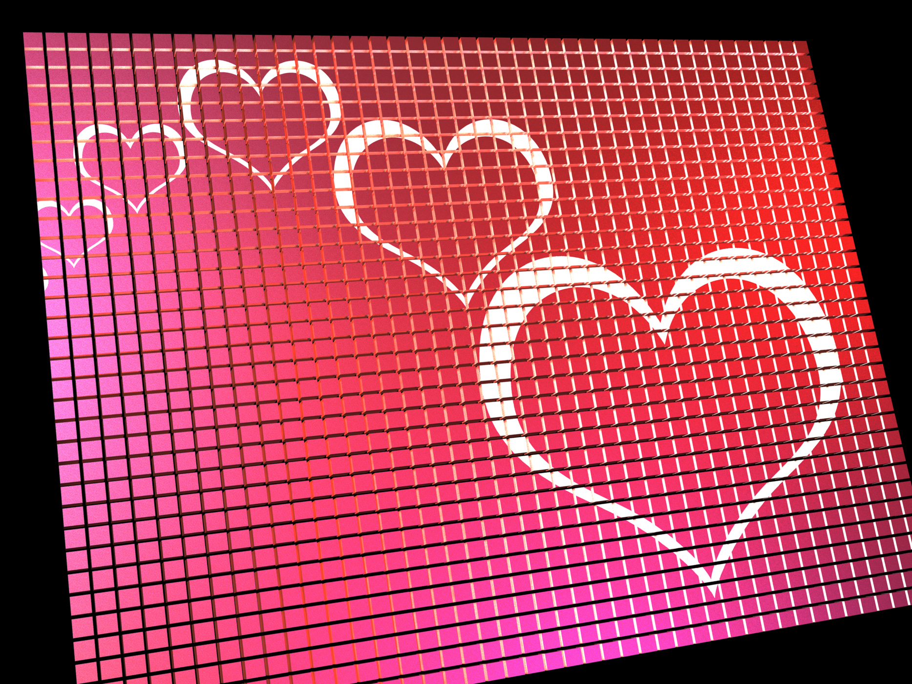 Hearts on computer display showing love and online dating photo