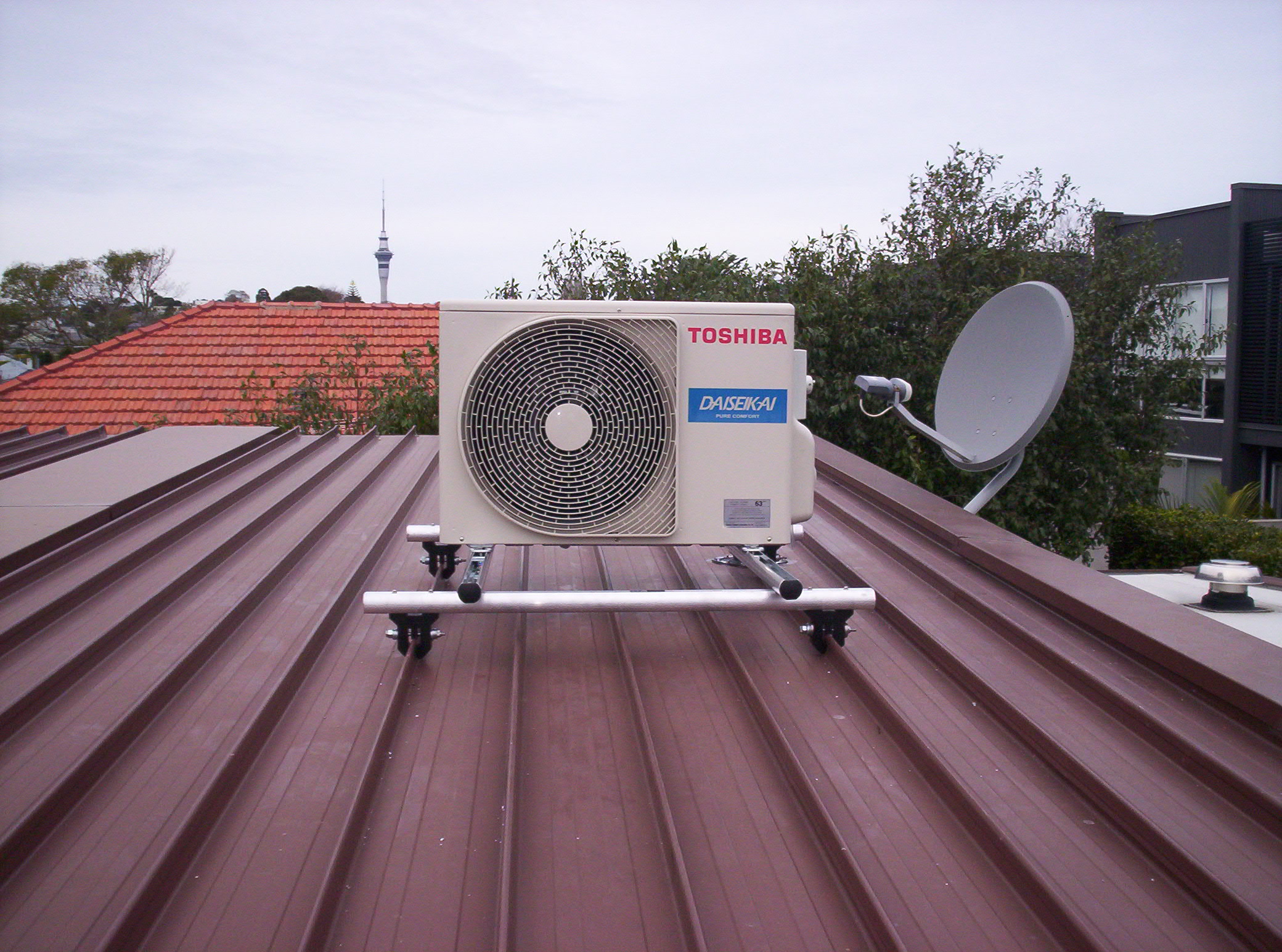 Heat pump on a roof photo