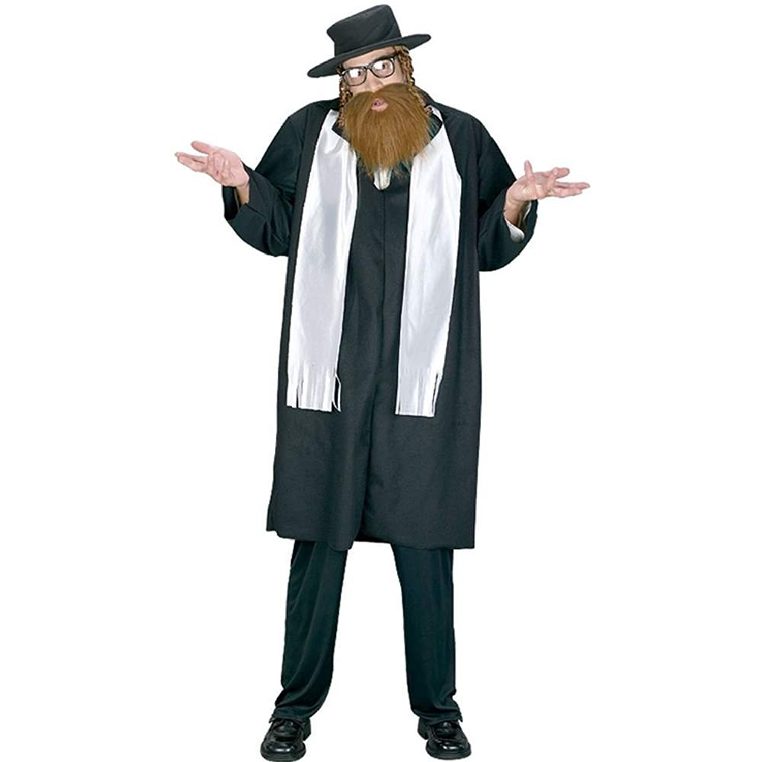 Amazon.com: FunWorld Men's Adult Rabbi Costume, Black, One Size ...