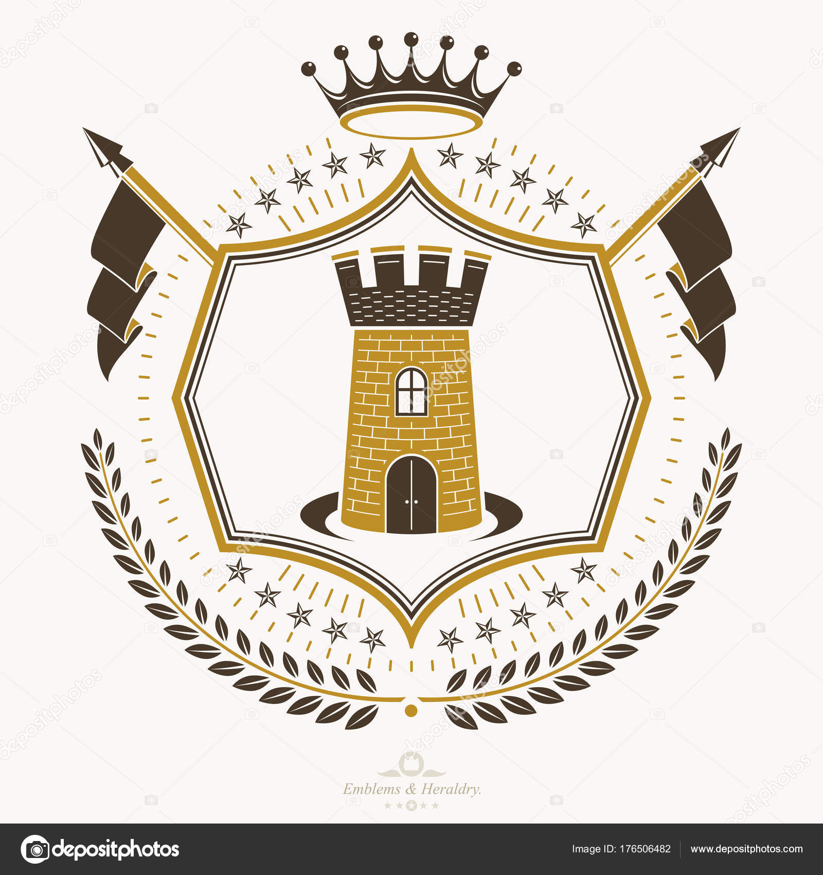 Heraldic Sign Element Heraldry Emblem Insignia Sign Vector — Stock ...