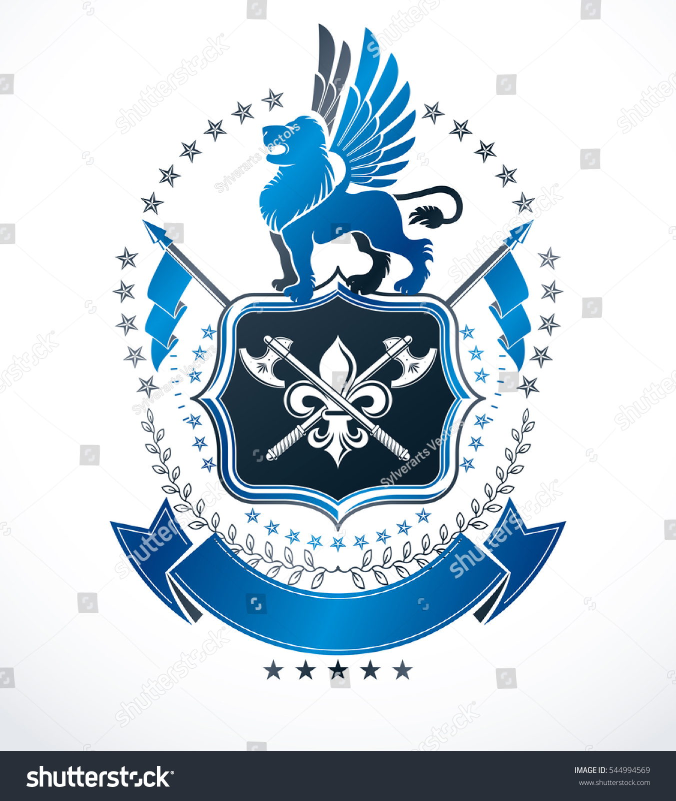 Heraldic Sign Element Heraldry Emblem Insignia Stock Illustration ...
