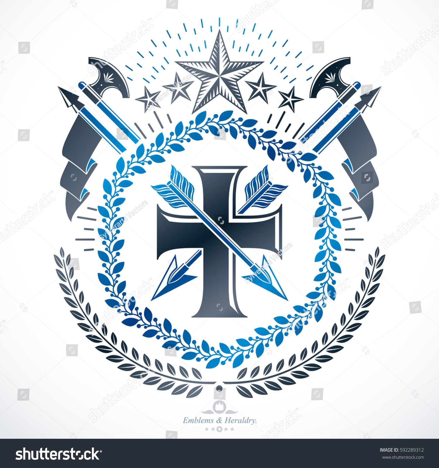 Heraldic Sign Element Heraldry Emblem Insignia Stock Vector ...