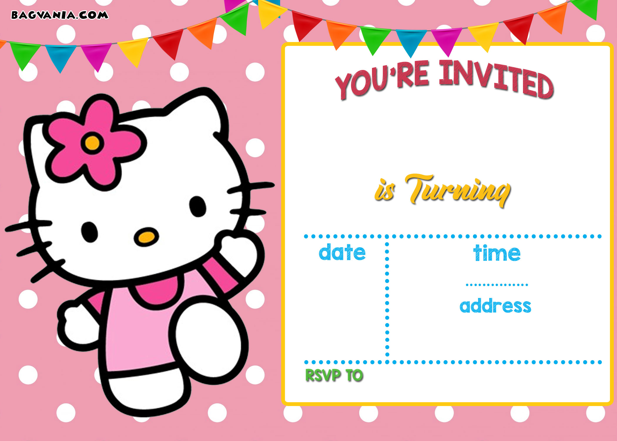 FREE Hello Kitty Invitation Templates | Hello kitty invitations ...