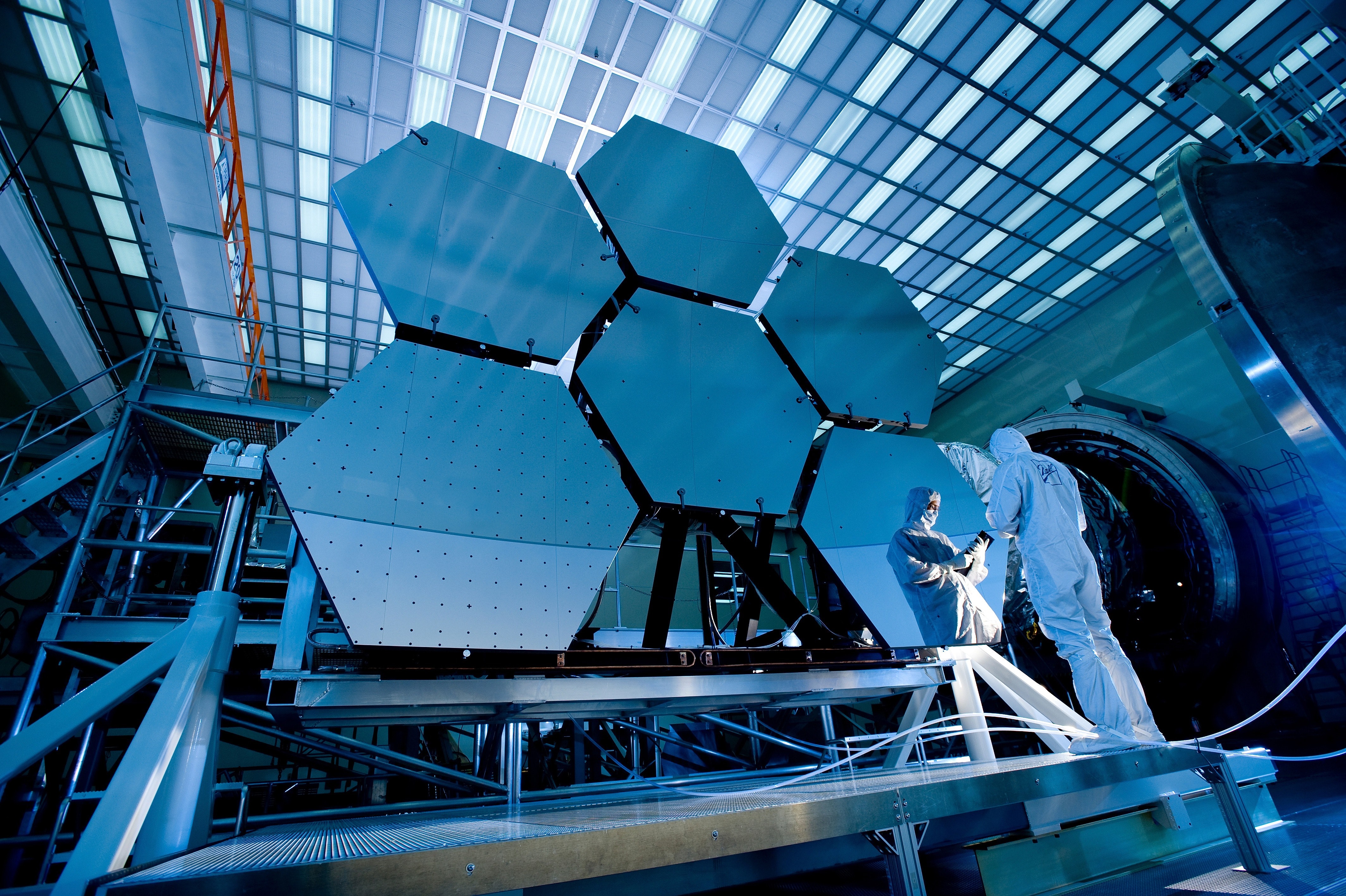 High Angle View of A Man, Modern, Telescopic mirror, Telescope, Technology, HQ Photo