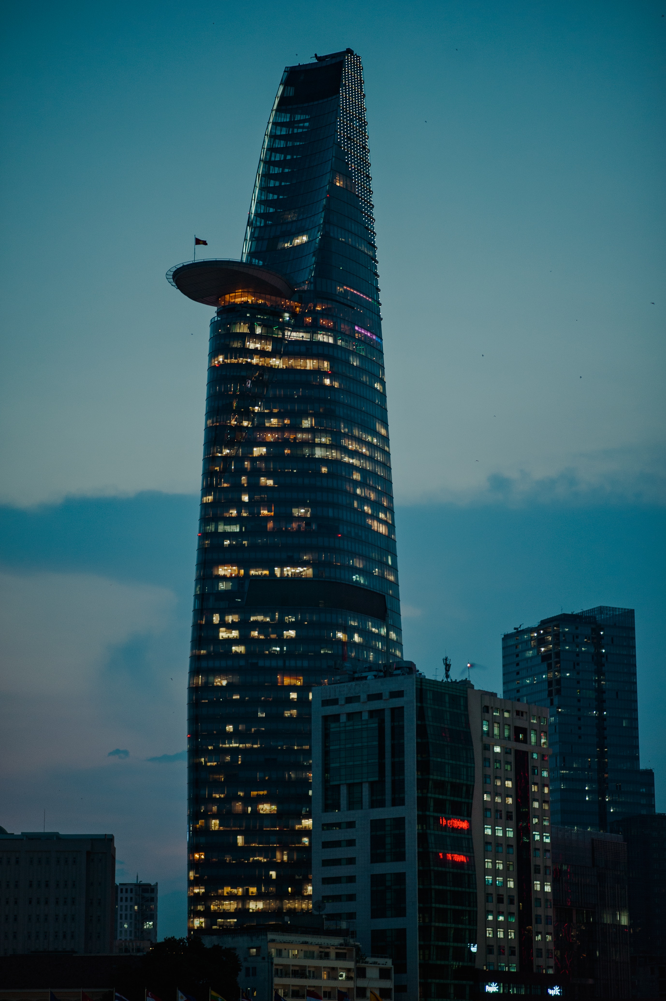 High rise concrete building during dawn photo