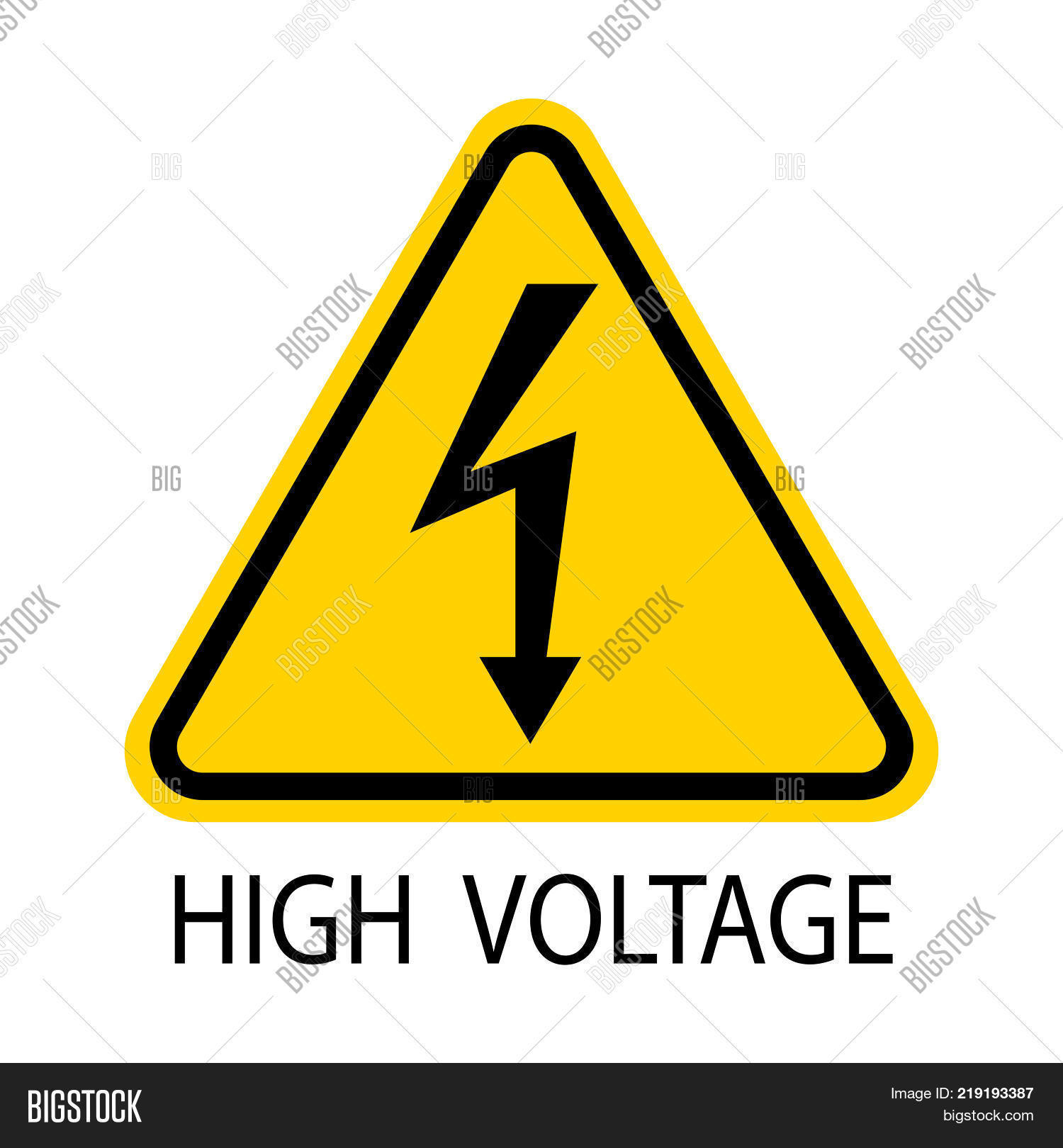 High Voltage Sign. Danger Symbol. Image & Photo | Bigstock