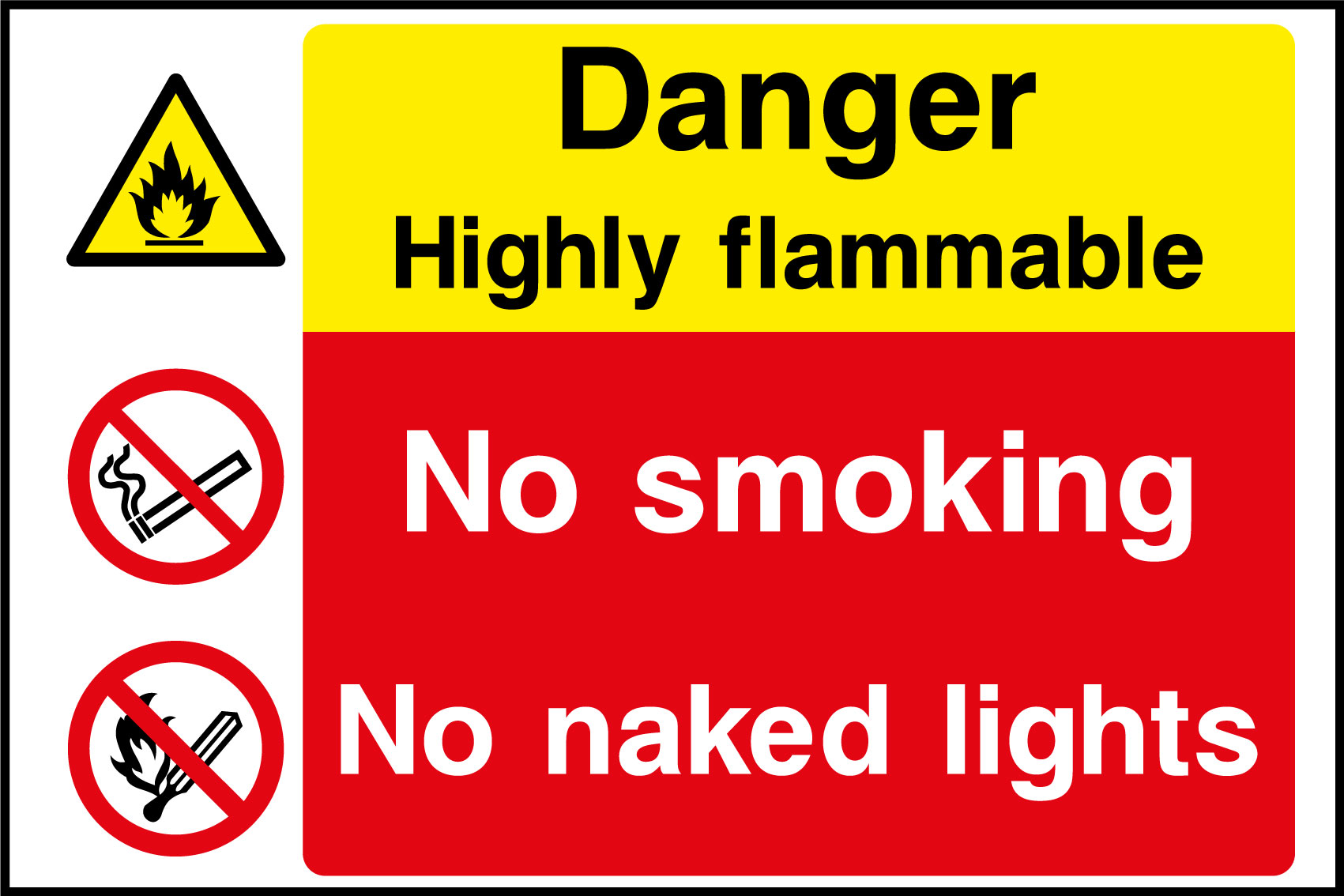 Highly flammable no smoking sign | Health and Safety Signs