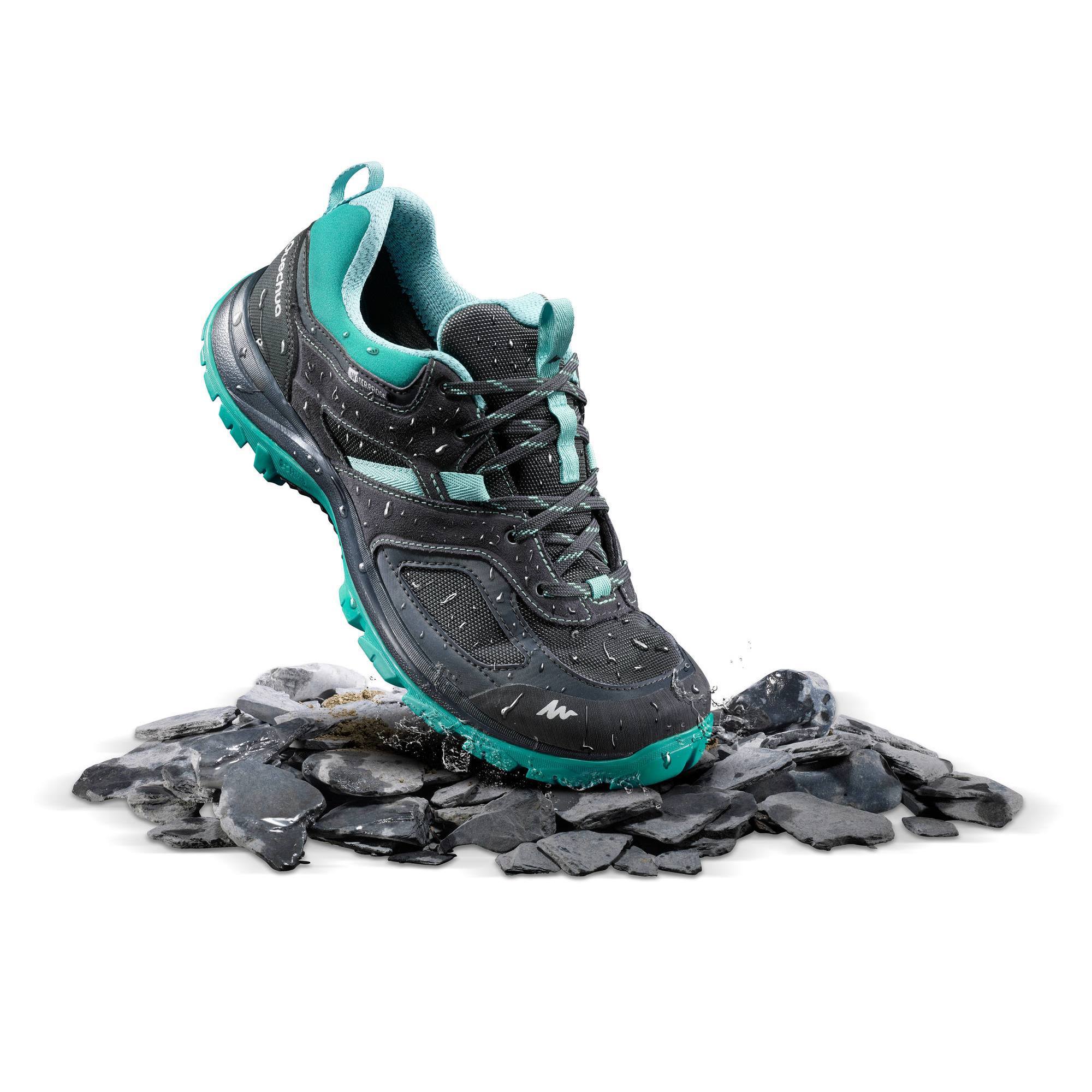 MH100 Women's Waterproof Mountain Hiking Shoes - Black Turquoise ...