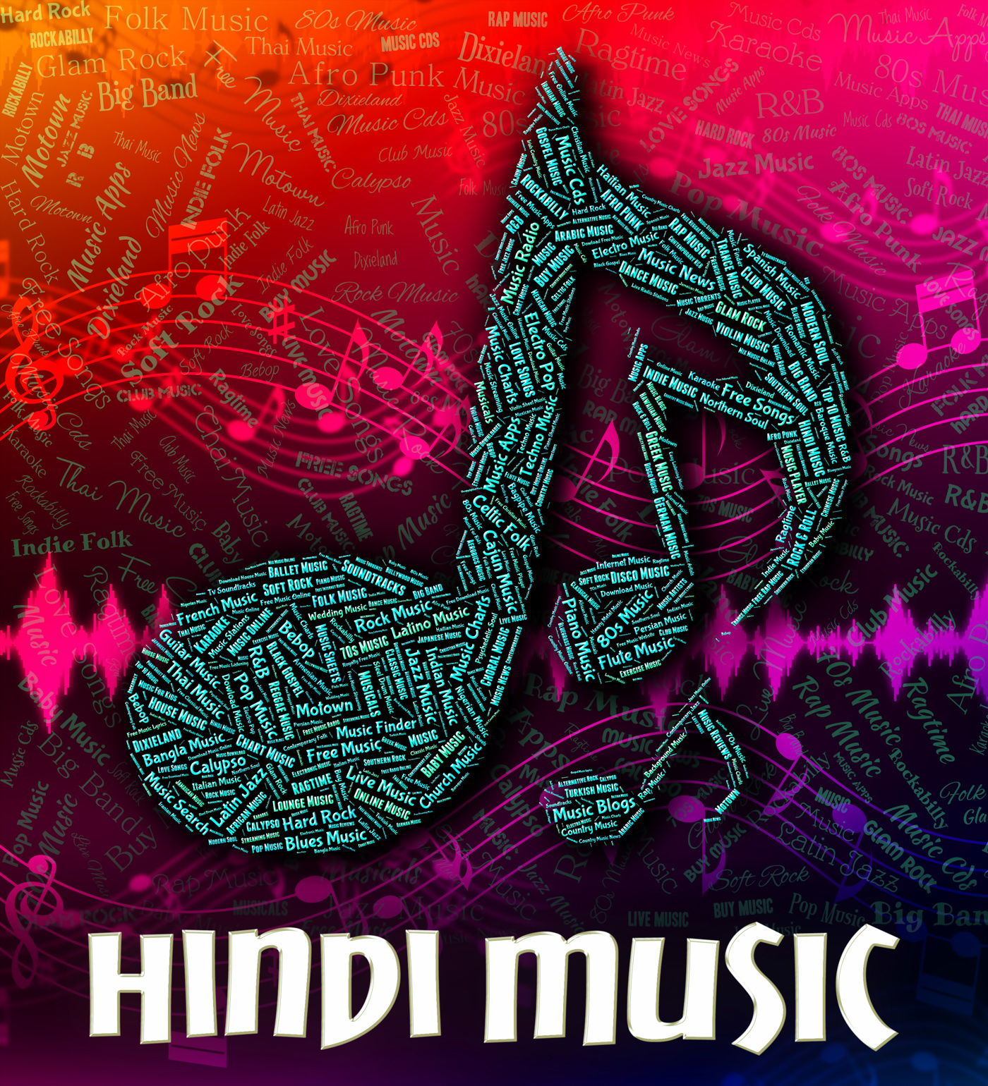 Hindi music represents sound tracks and hindustani photo
