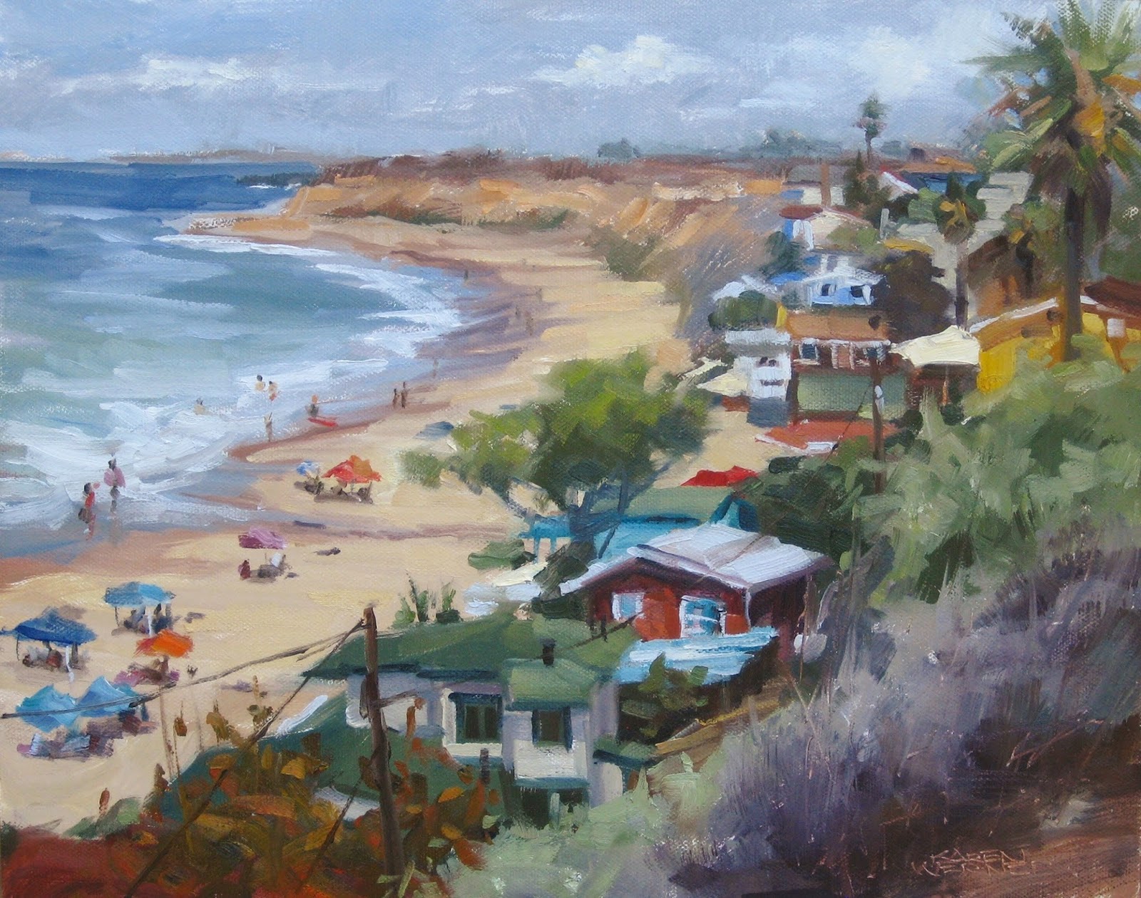 Karen Werner Fine Art: Crystal Cove Overlook -a plein air painting ...