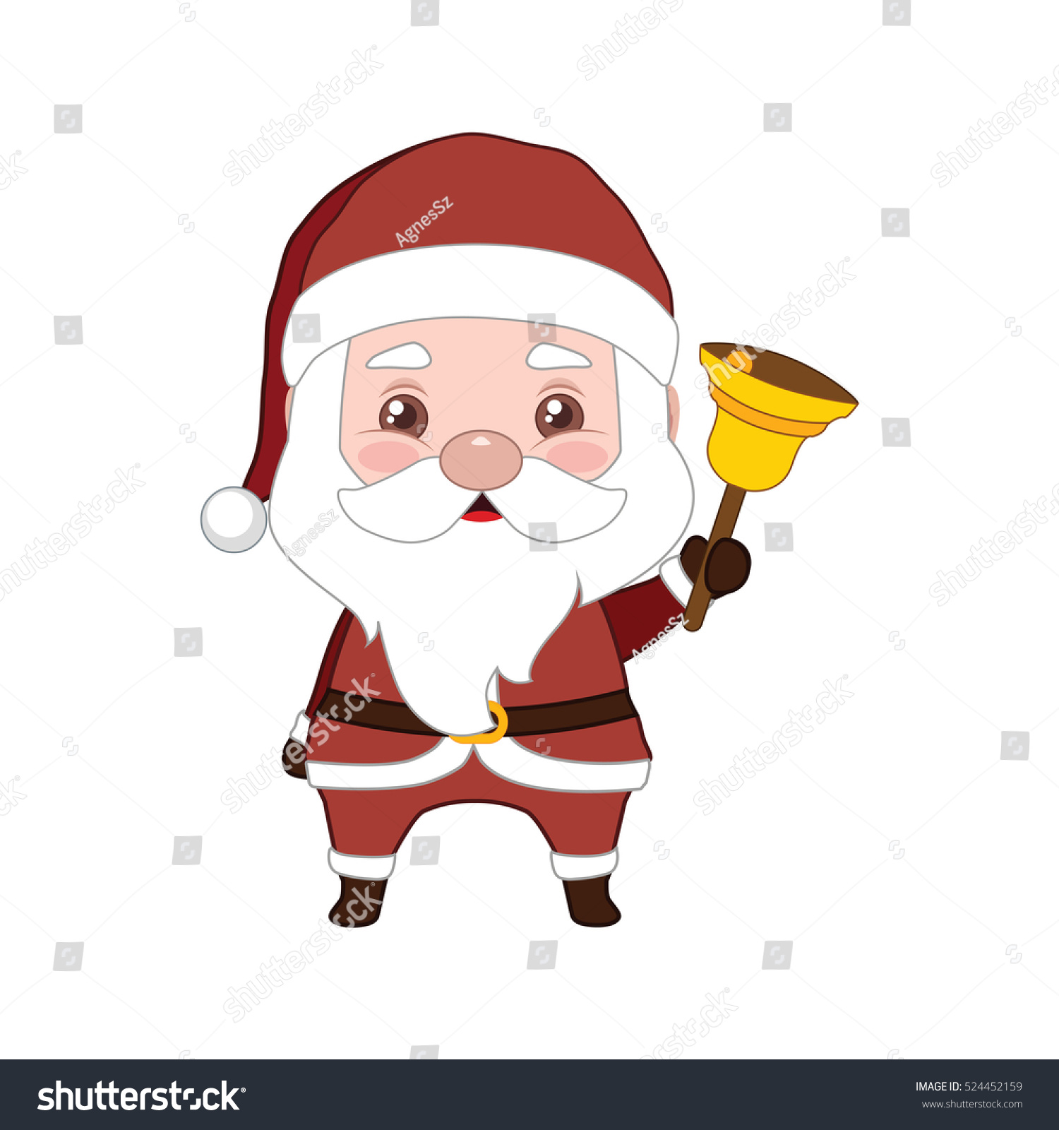 Santa Holding Bell Stock Vector 524452159 - Shutterstock