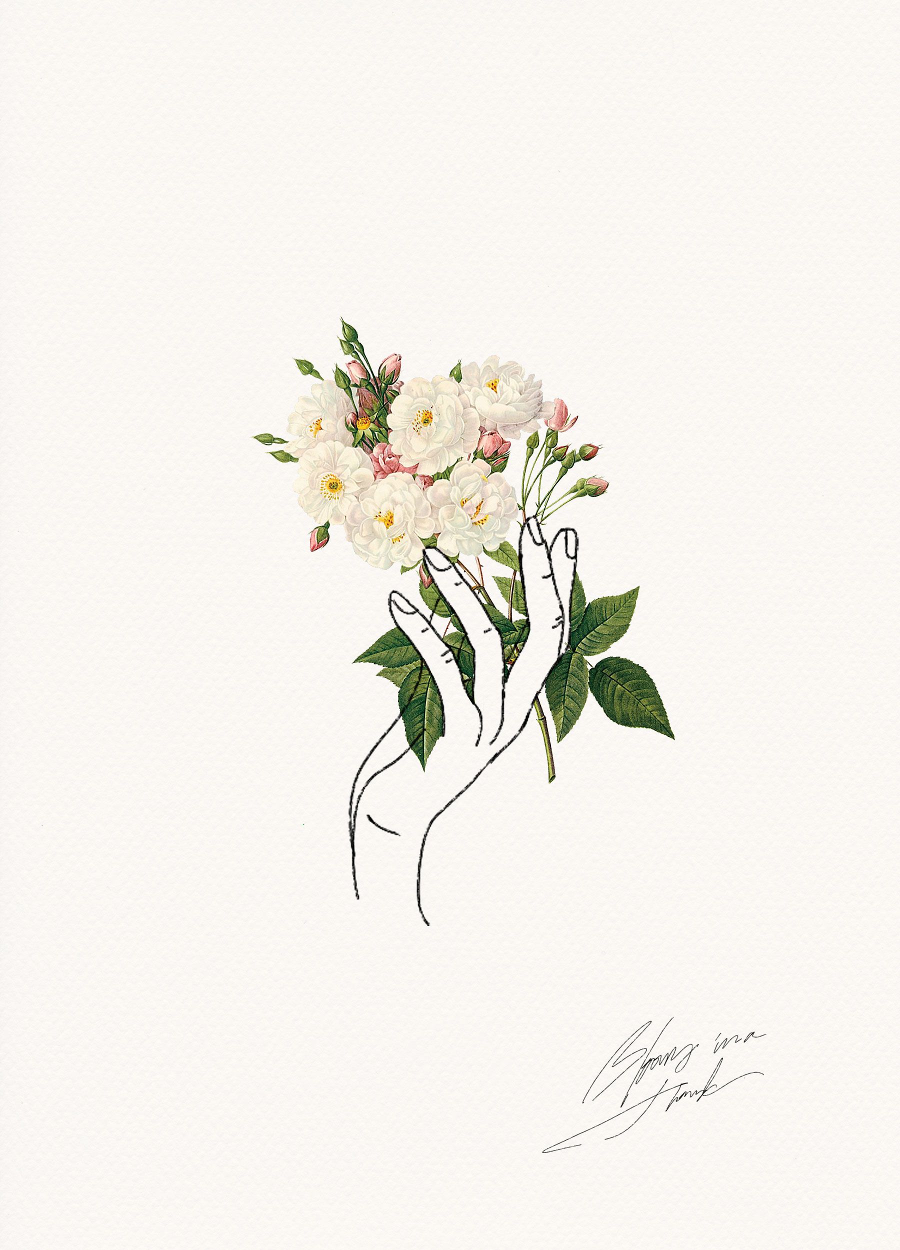 HOLDING FLOWERS | LINE ART | Cocorrina | Design | Pinterest ...