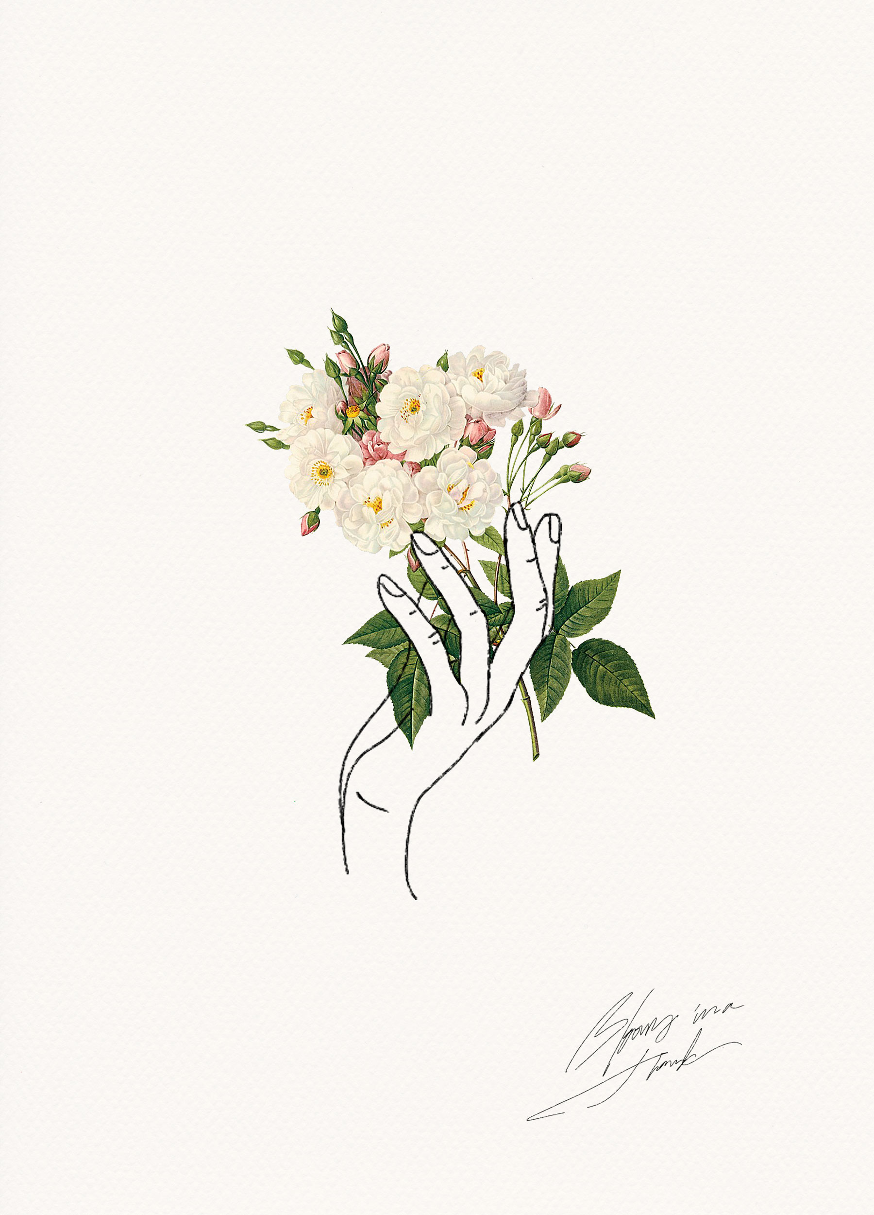 HOLDING FLOWERS | LINE ART - Cocorrina