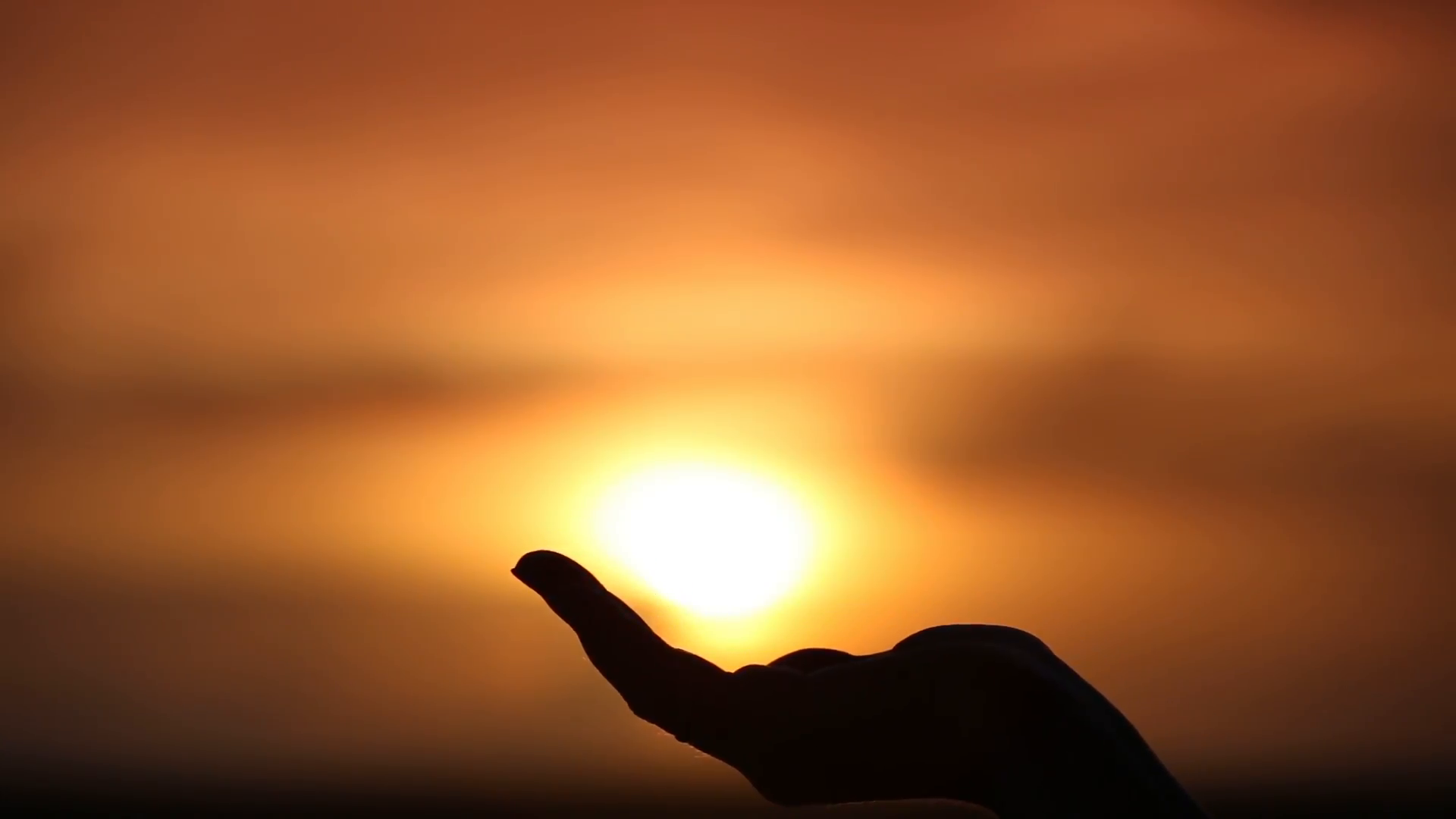 Female Hands Holding the Sun in Blue Sky. Stock Video Footage ...