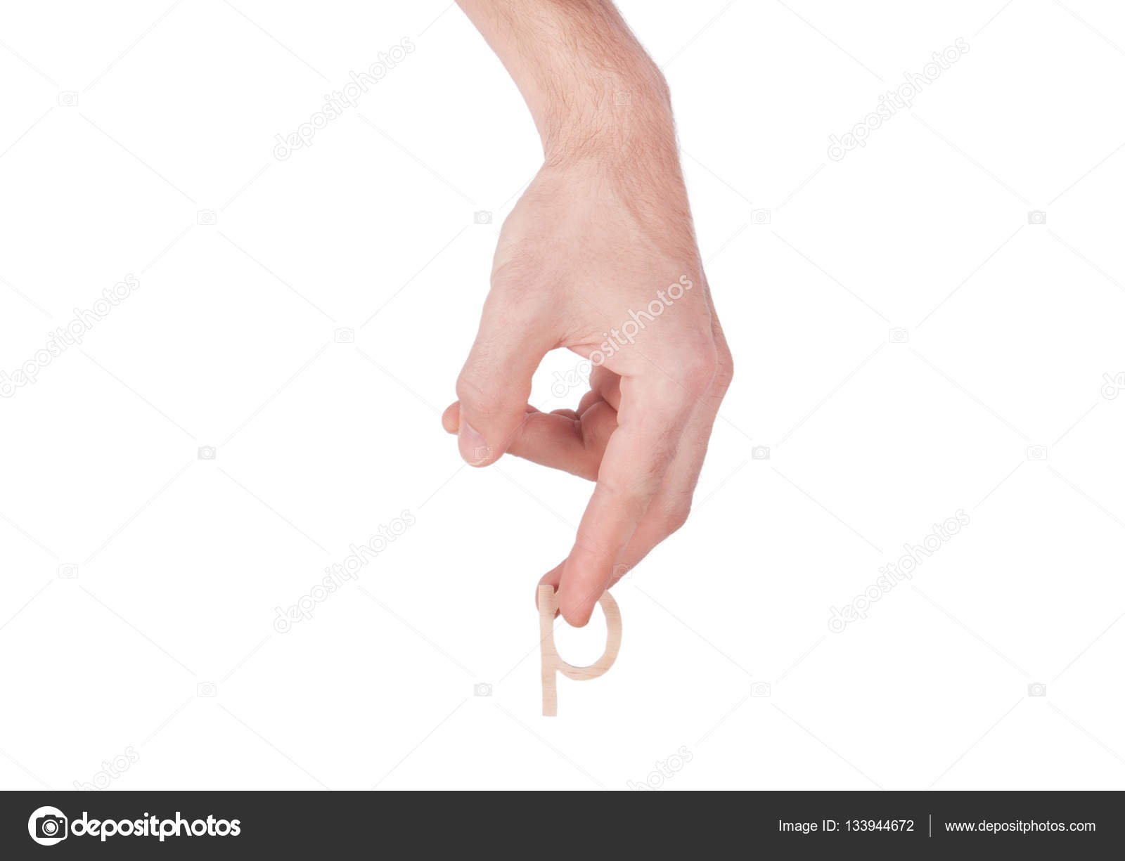 Hand holding wood sign on white — Stock Photo © Arybickii #133944672