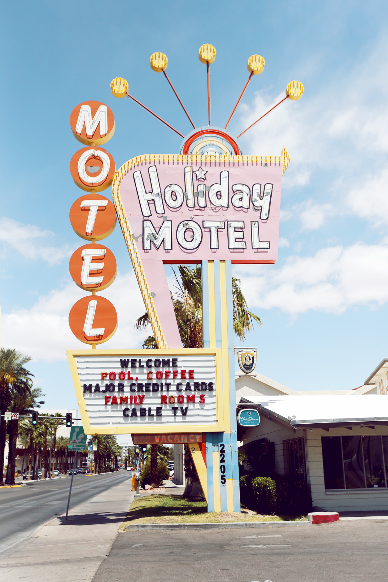 Hawaiian Coconut - Holiday Motel sign, Las Vegas.