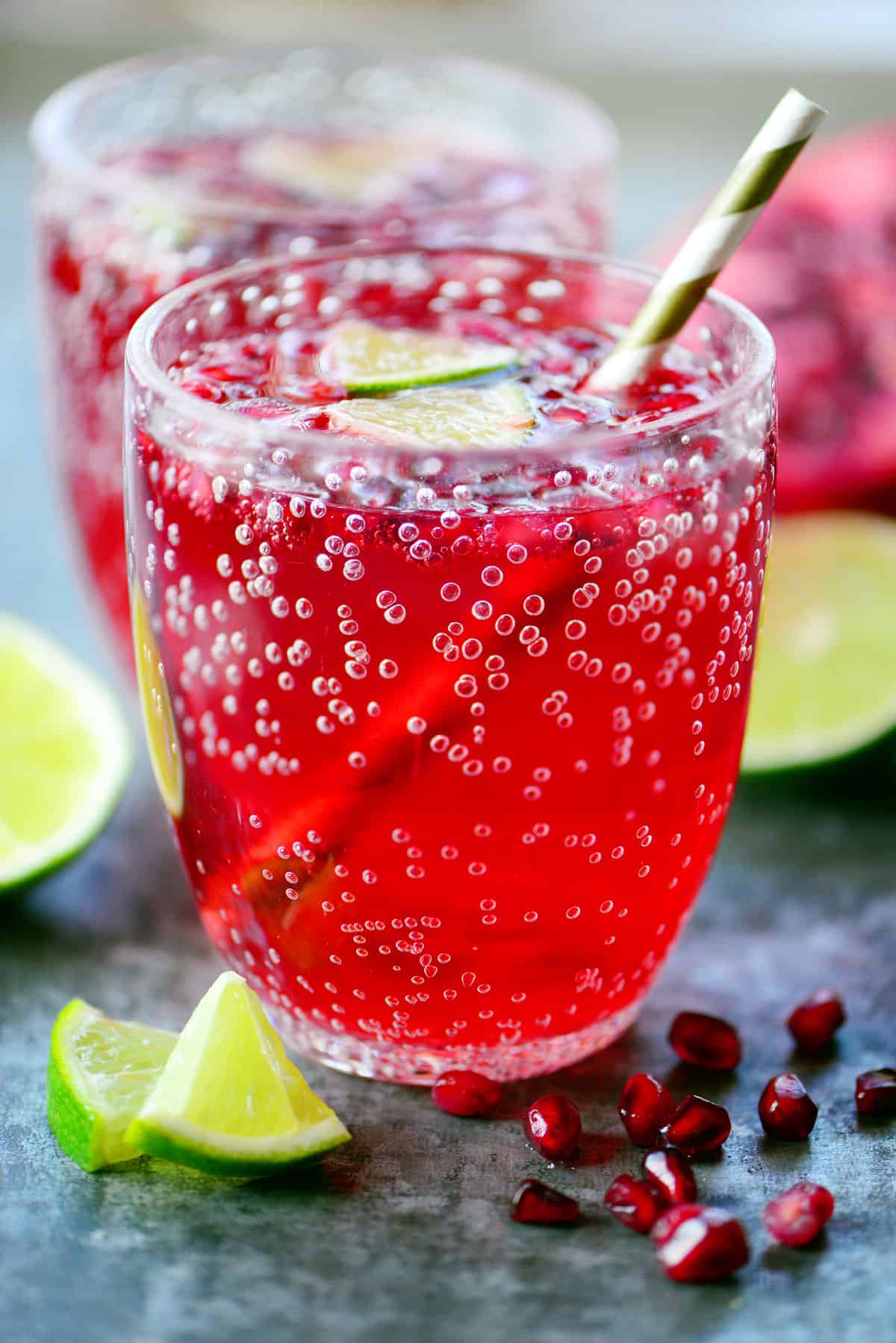 Pomegranate Lime Holiday Punch - The Gunny Sack