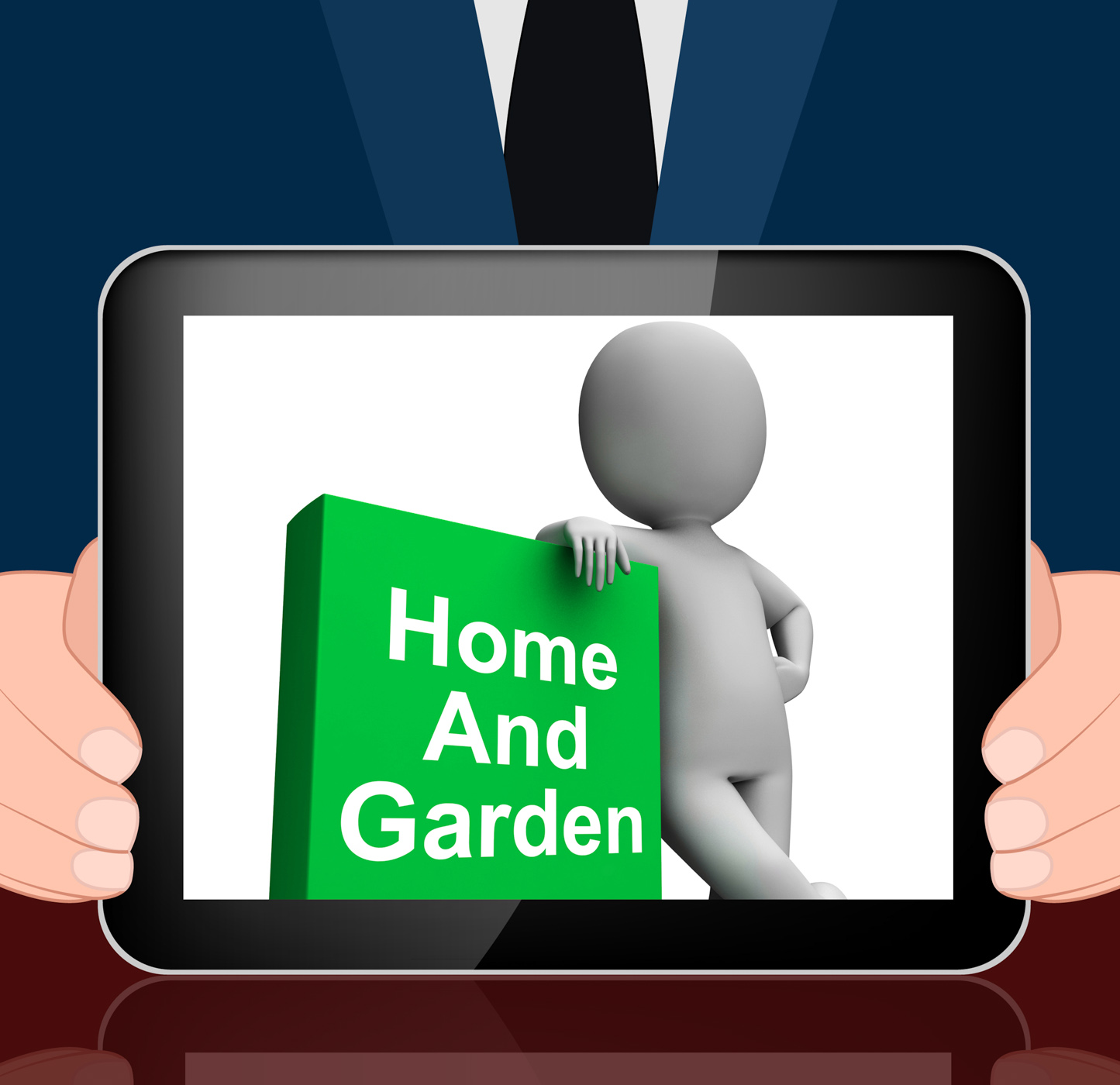 Home and garden book with character displays household and gardening photo