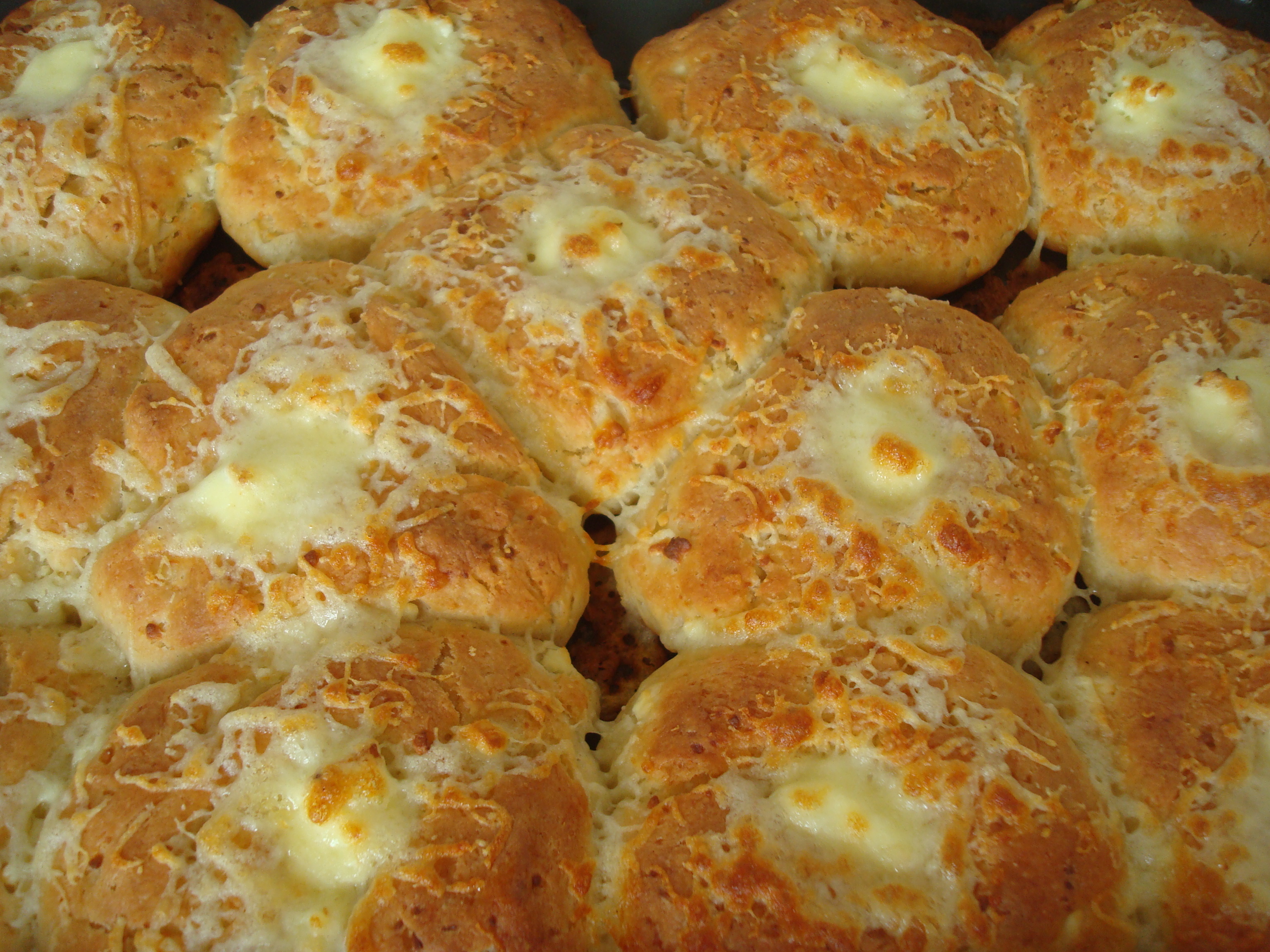 Home baked bread with cheese photo