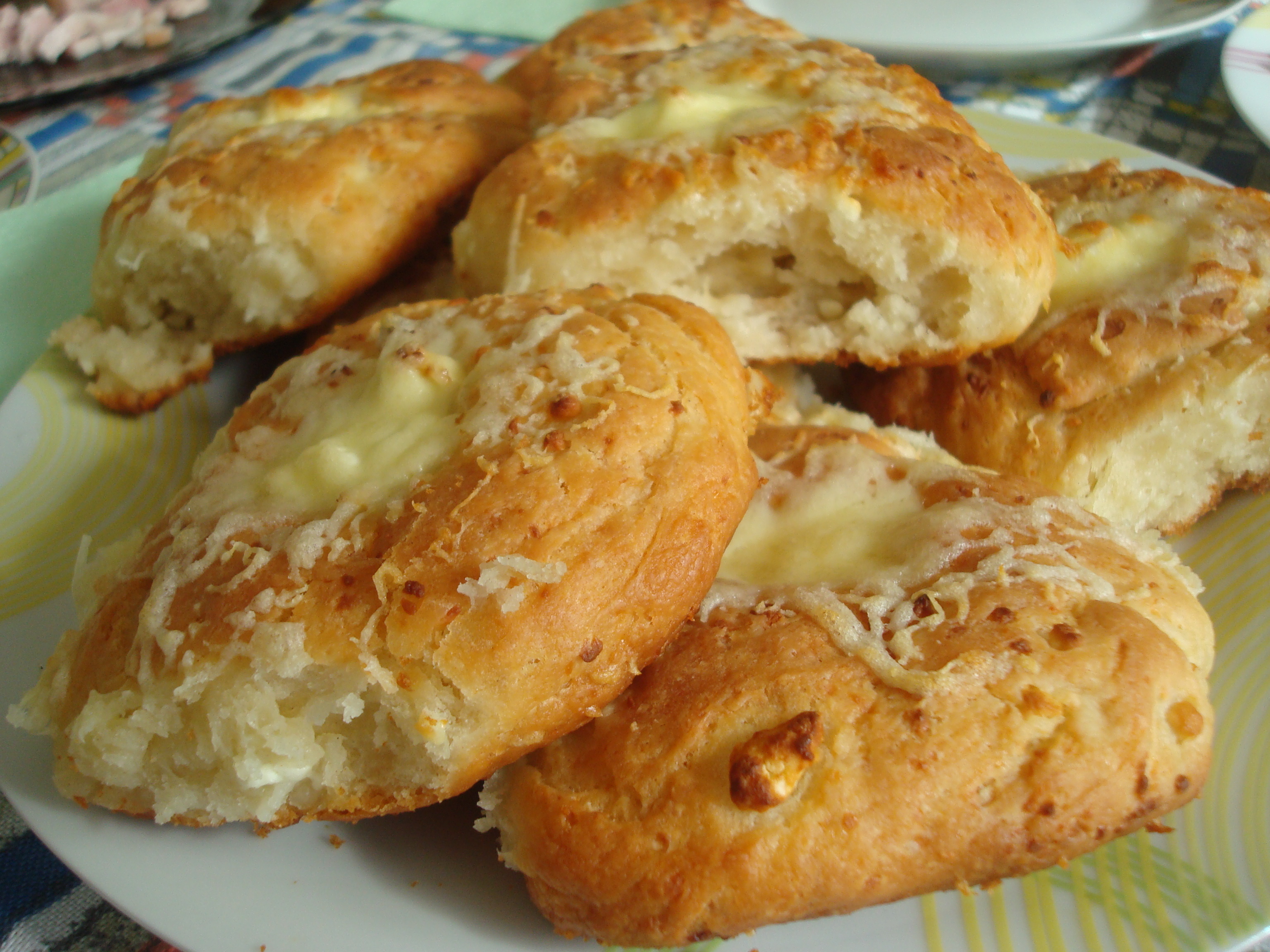 Home baked bread with cheese photo