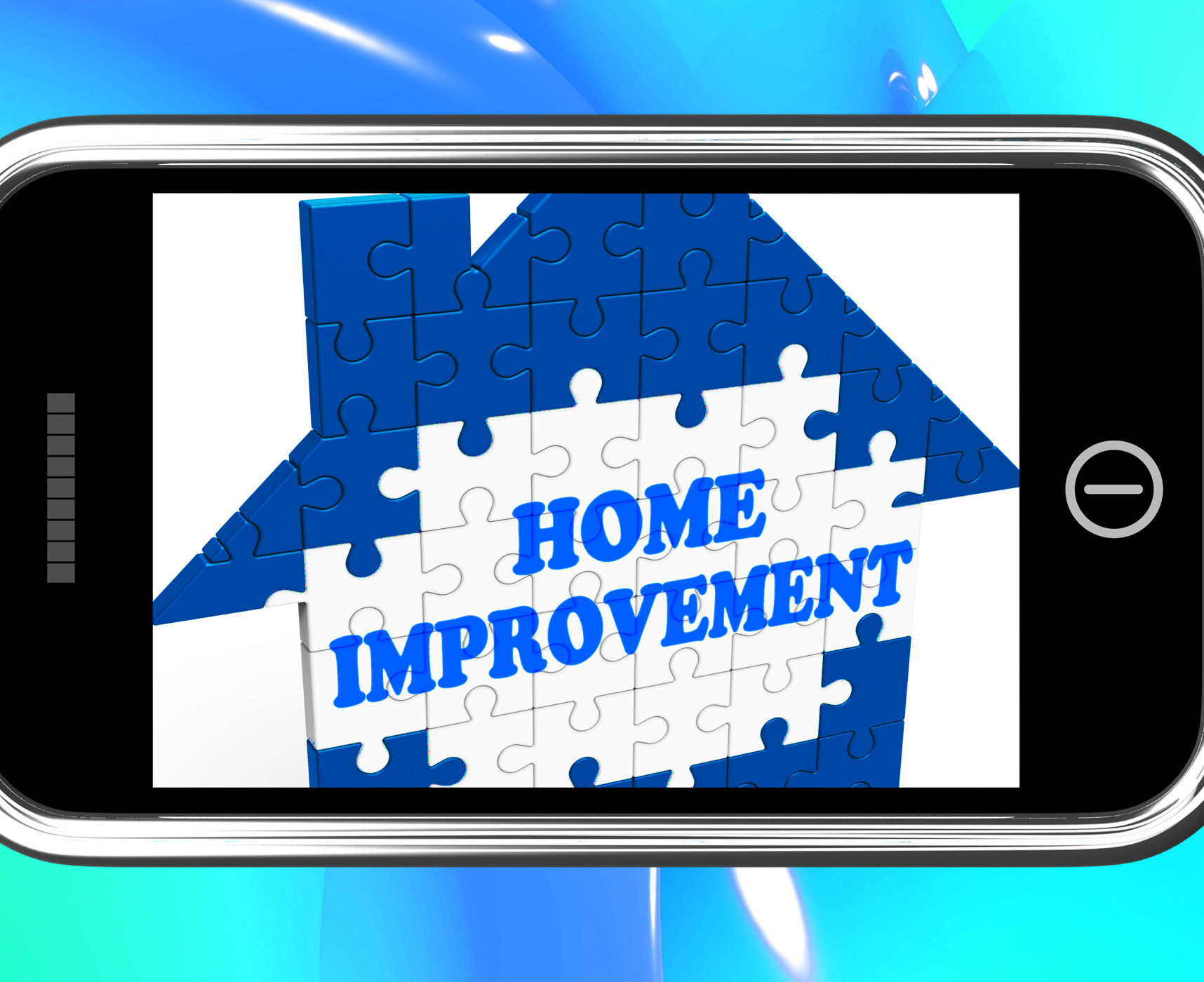 Home improvement on smartphone shows hiring contractor photo