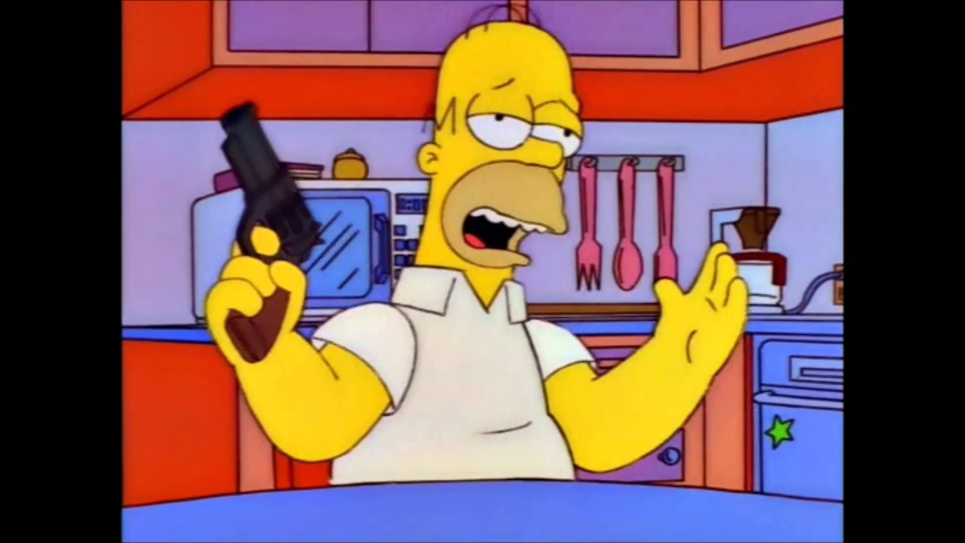 The Simpsons - Homer and his gun - YouTube