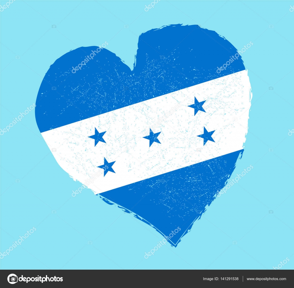 Honduras flag in grunge heart shape. — Stock Vector © kavusta #141291538