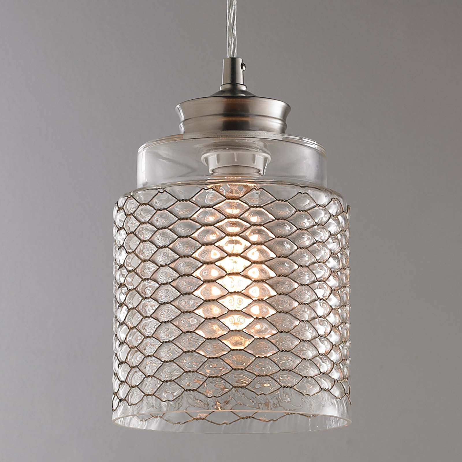 Metal Honeycomb Glass Pendant - Shades of Light