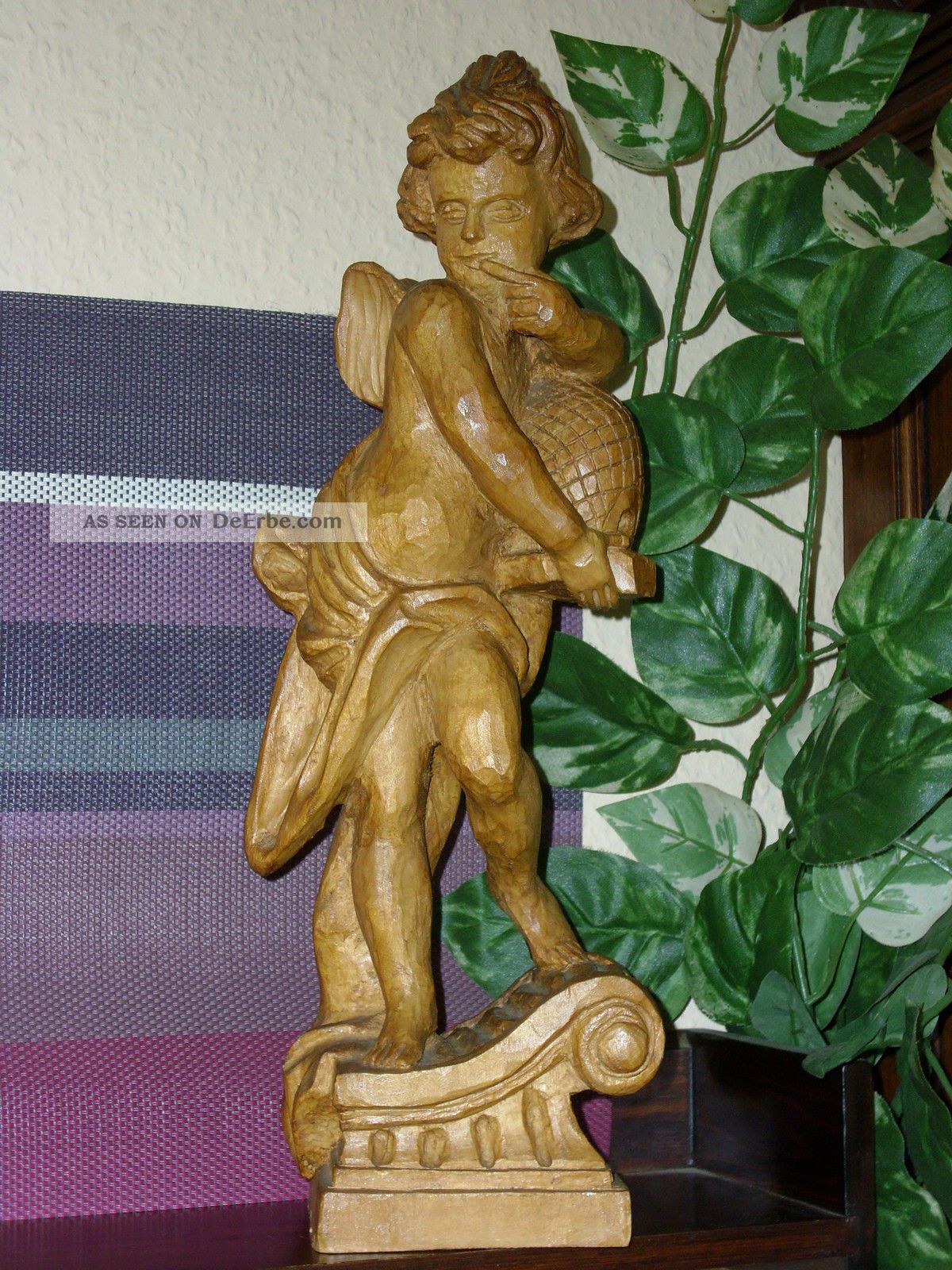Holzfigur - Heiligenfigur - Putte - Engel - Honigschlecker - Deko -
