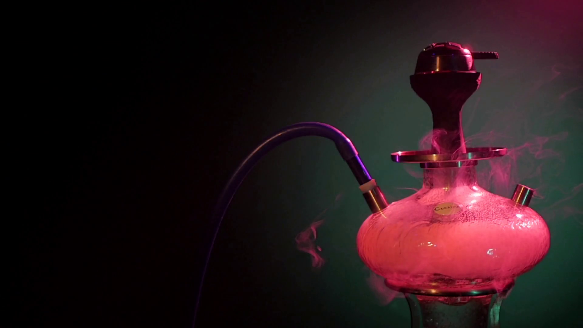 Purple hookah smoke on black background. slow motion Stock Video ...