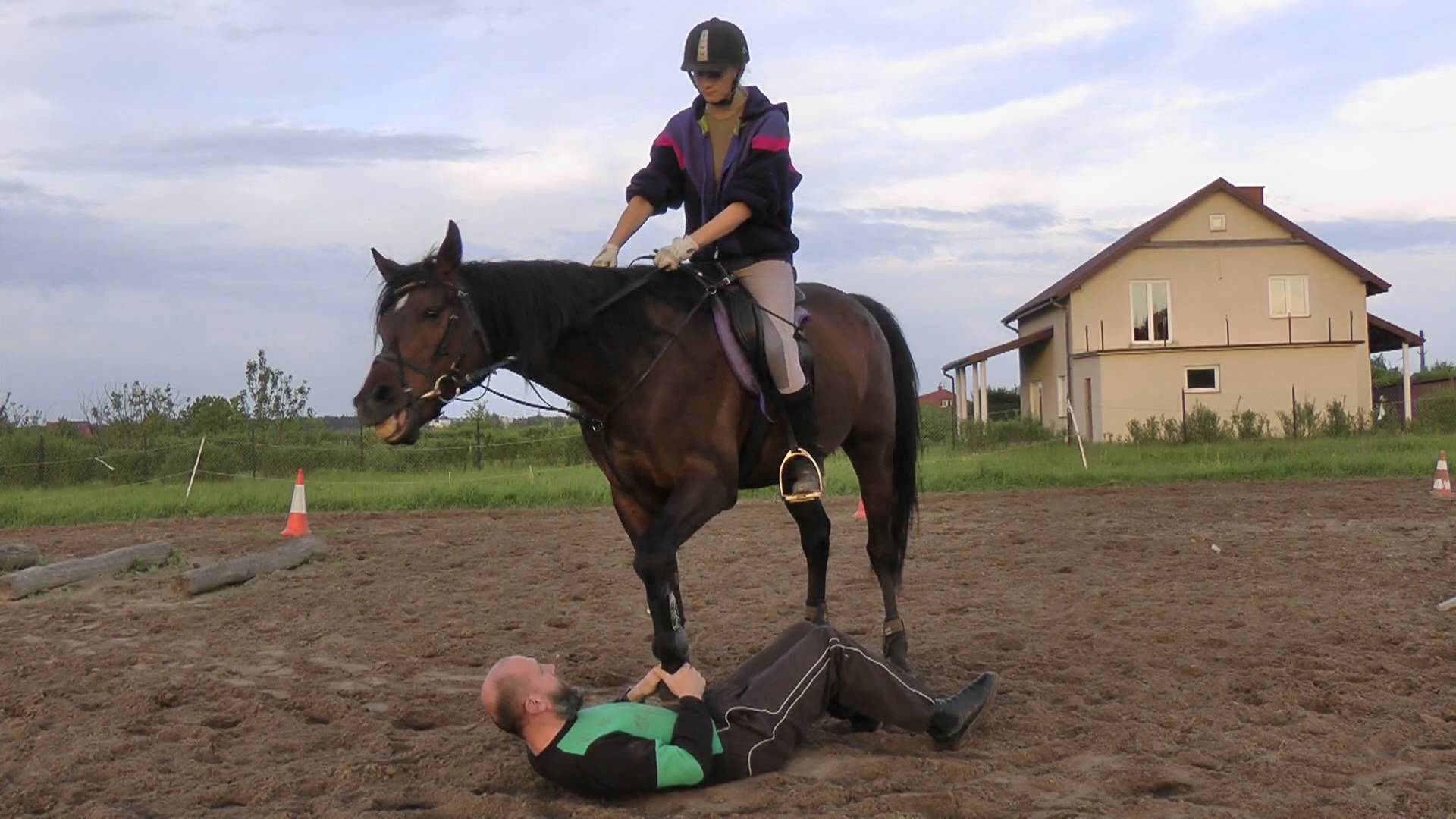 Under weight of horse and rider - YouTube