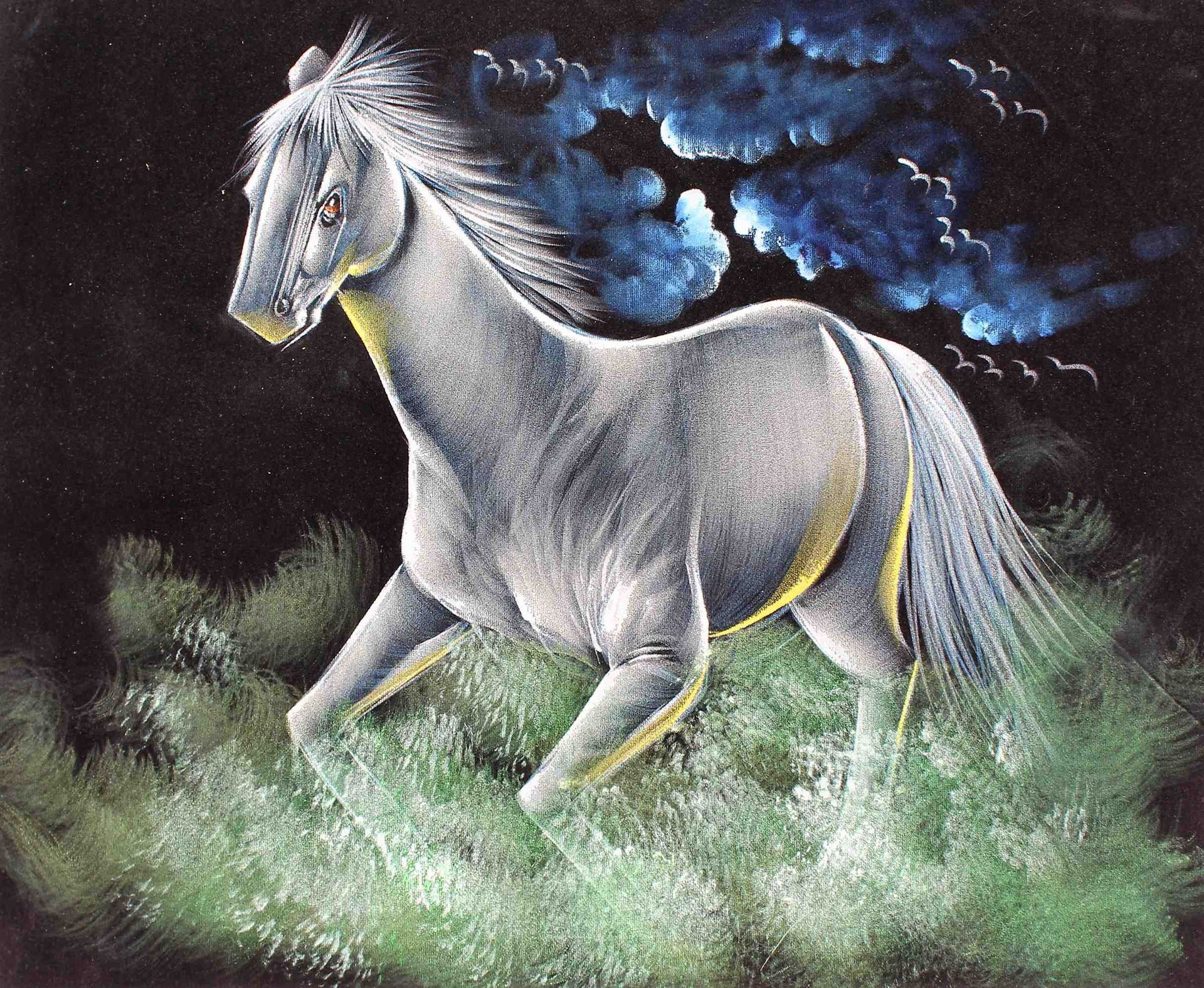 Running Horses Hand Painted Art Painting-World's Only Hand-Painted ...