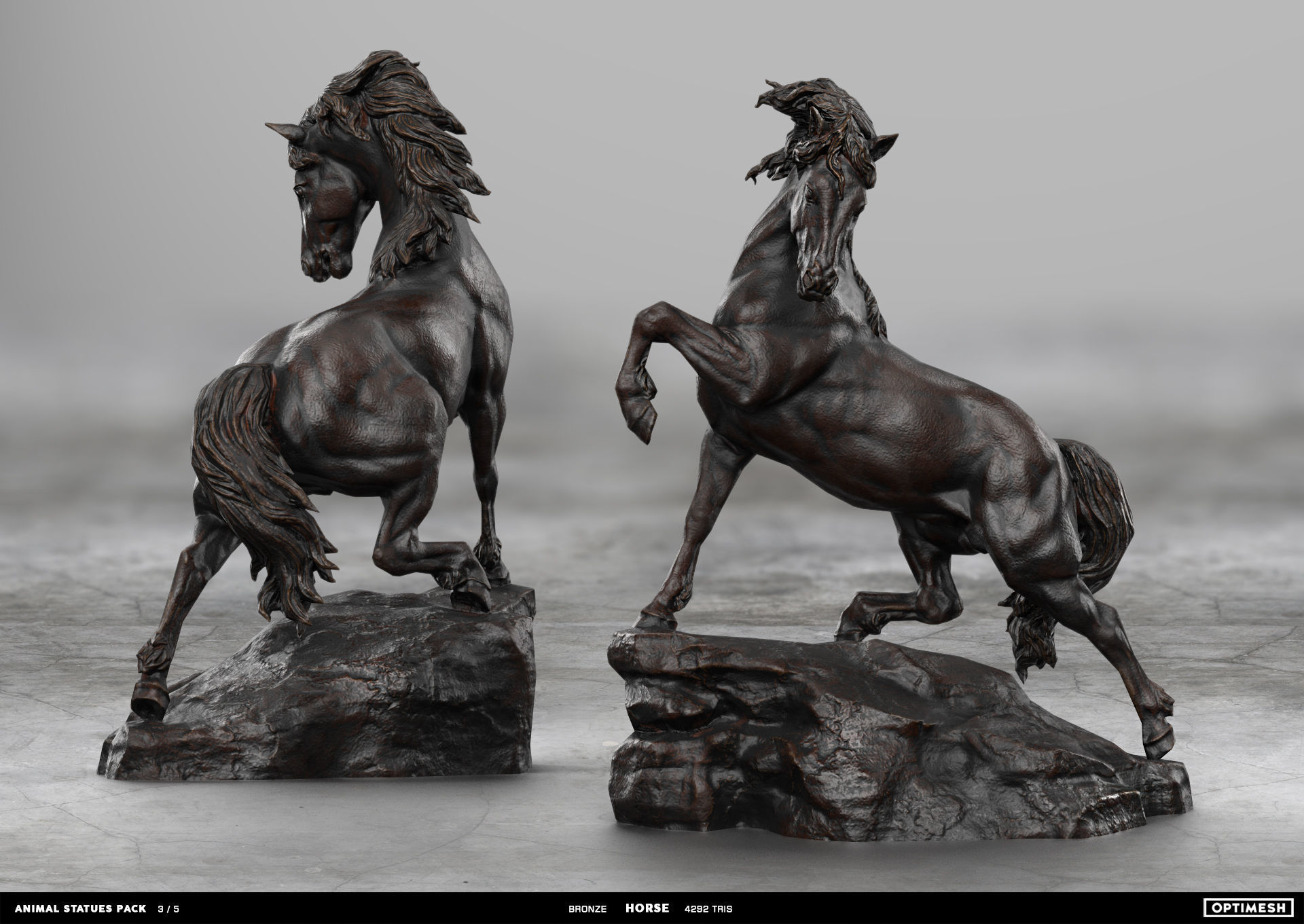 Horse Statue - 3D PBR model low-poly | CGTrader