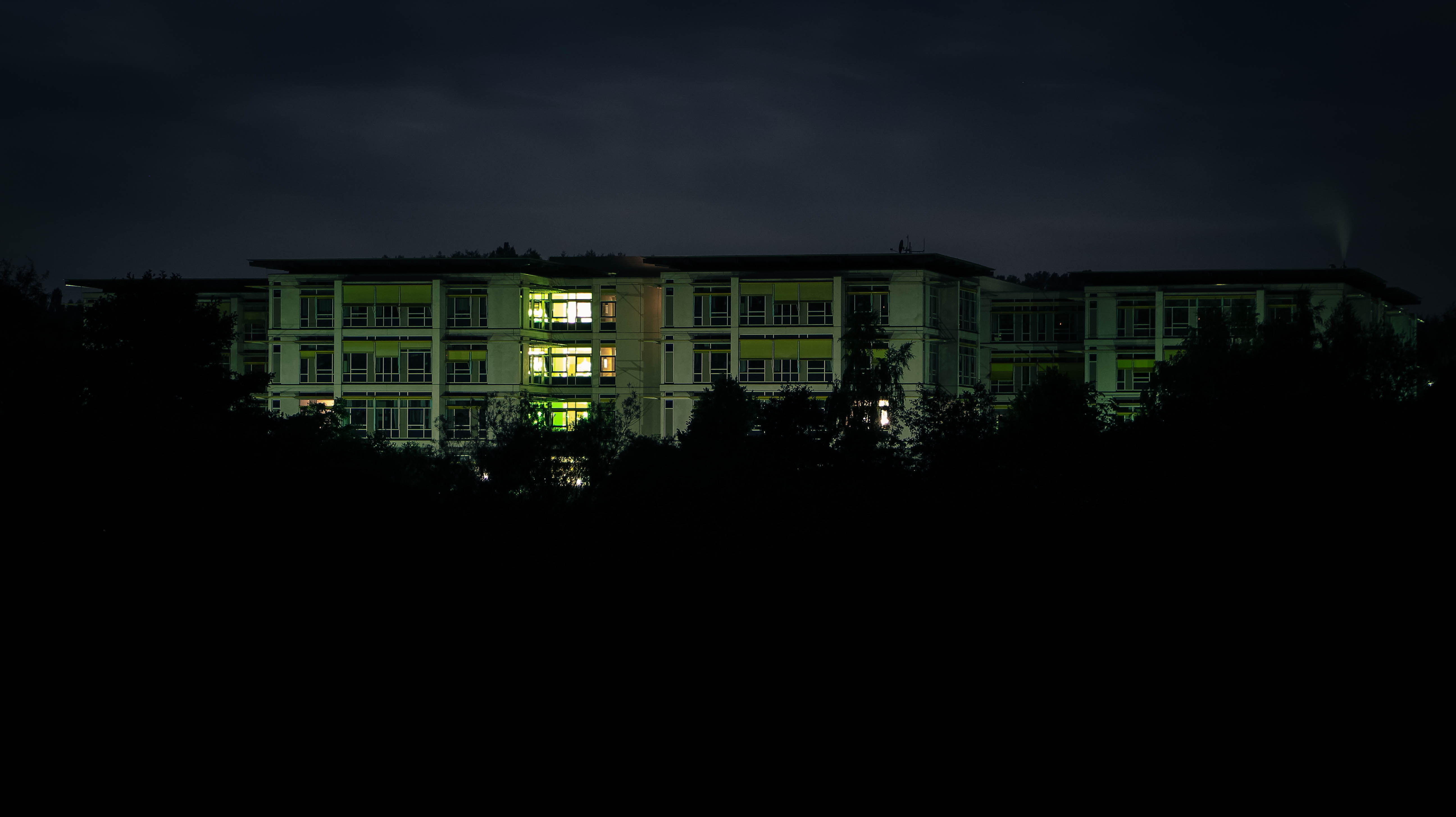Hospital at night photo