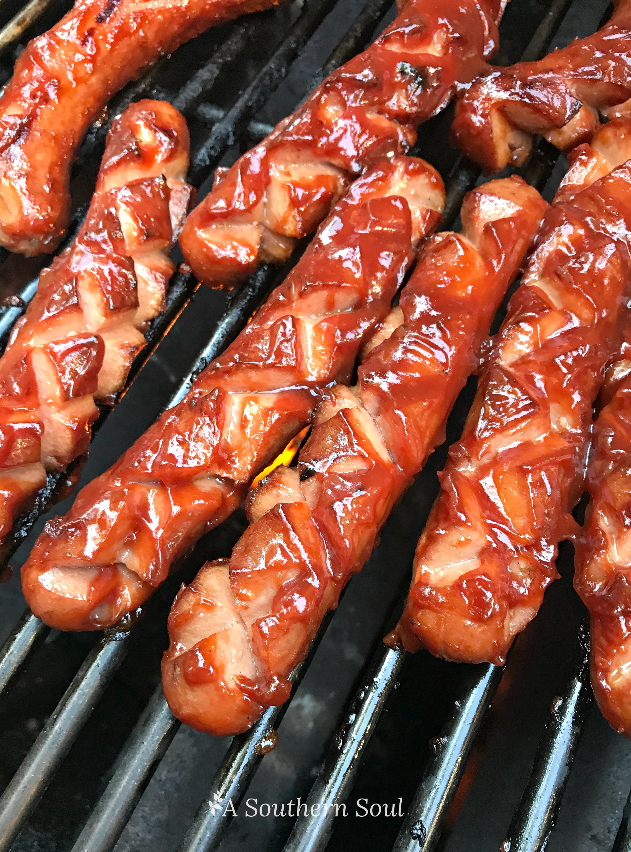 Grilled Barbecued Hot Dogs - A Southern Soul