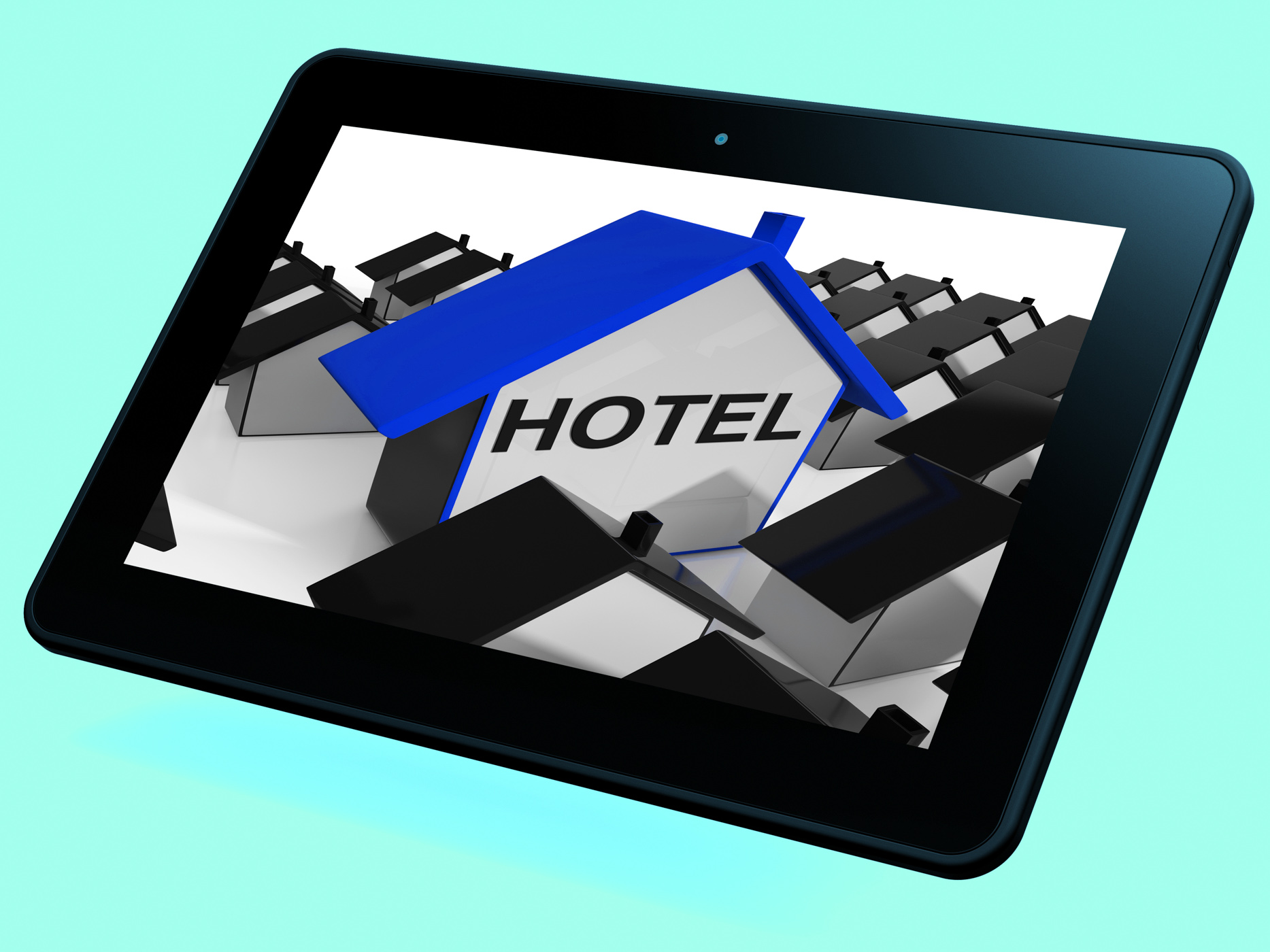 Hotel house tablet shows place to stay and units photo